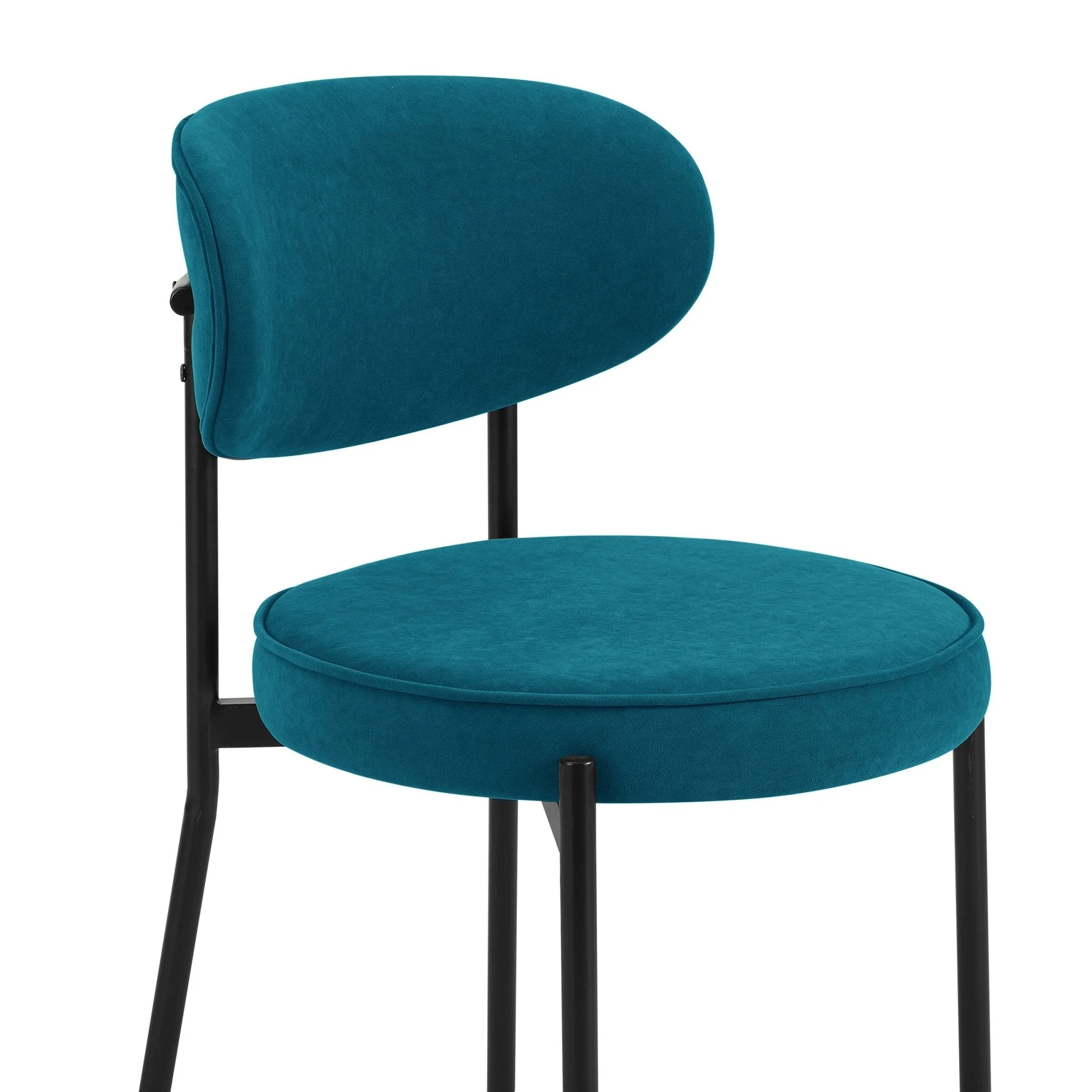 Mia Set of 2 Barstools - Matte Velvet - Teal - Image 6