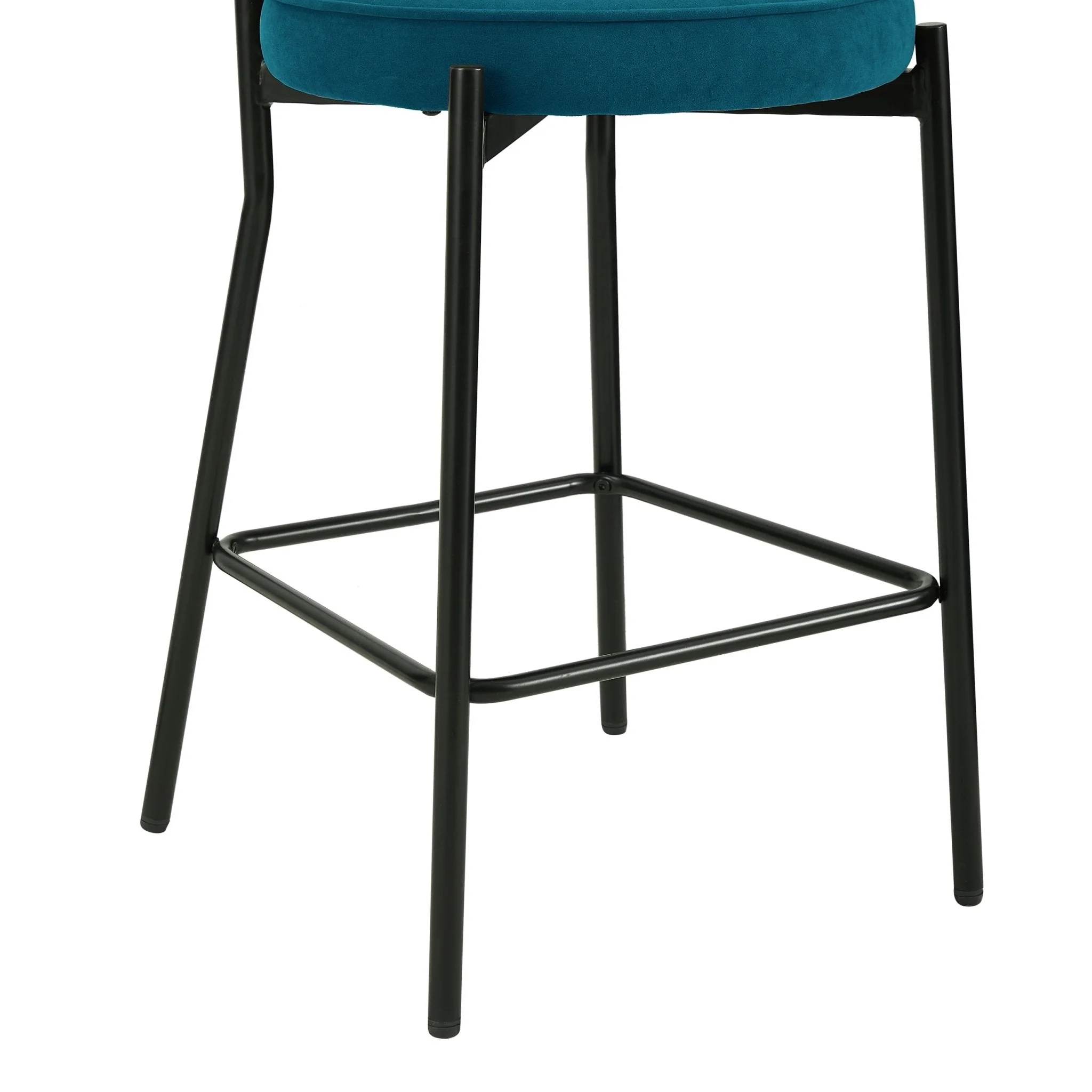 Mia Set of 2 Barstools - Matte Velvet - Teal - Image 7