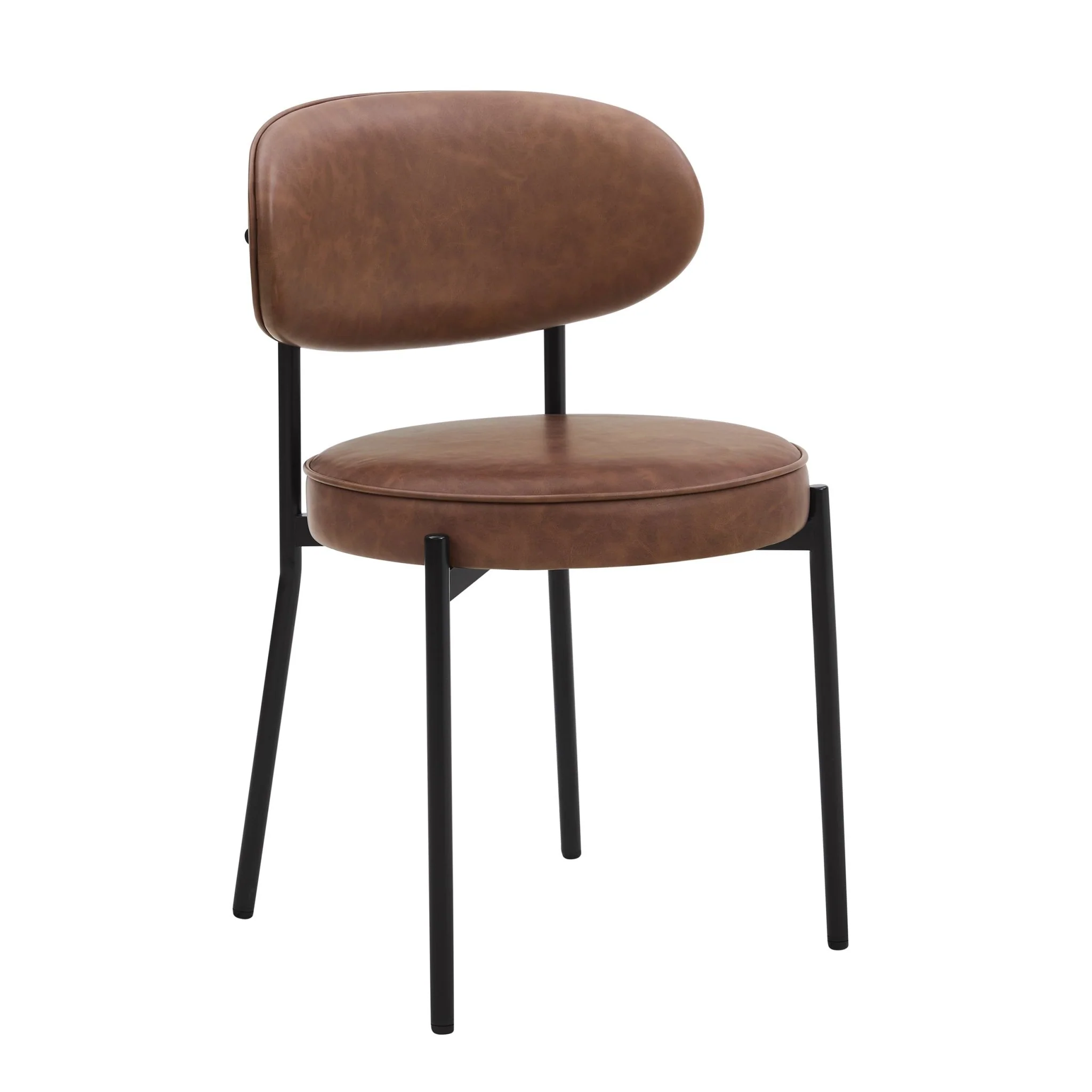 Mia Set of 2 Dining Chair - Faux Leather Tan - Image 3