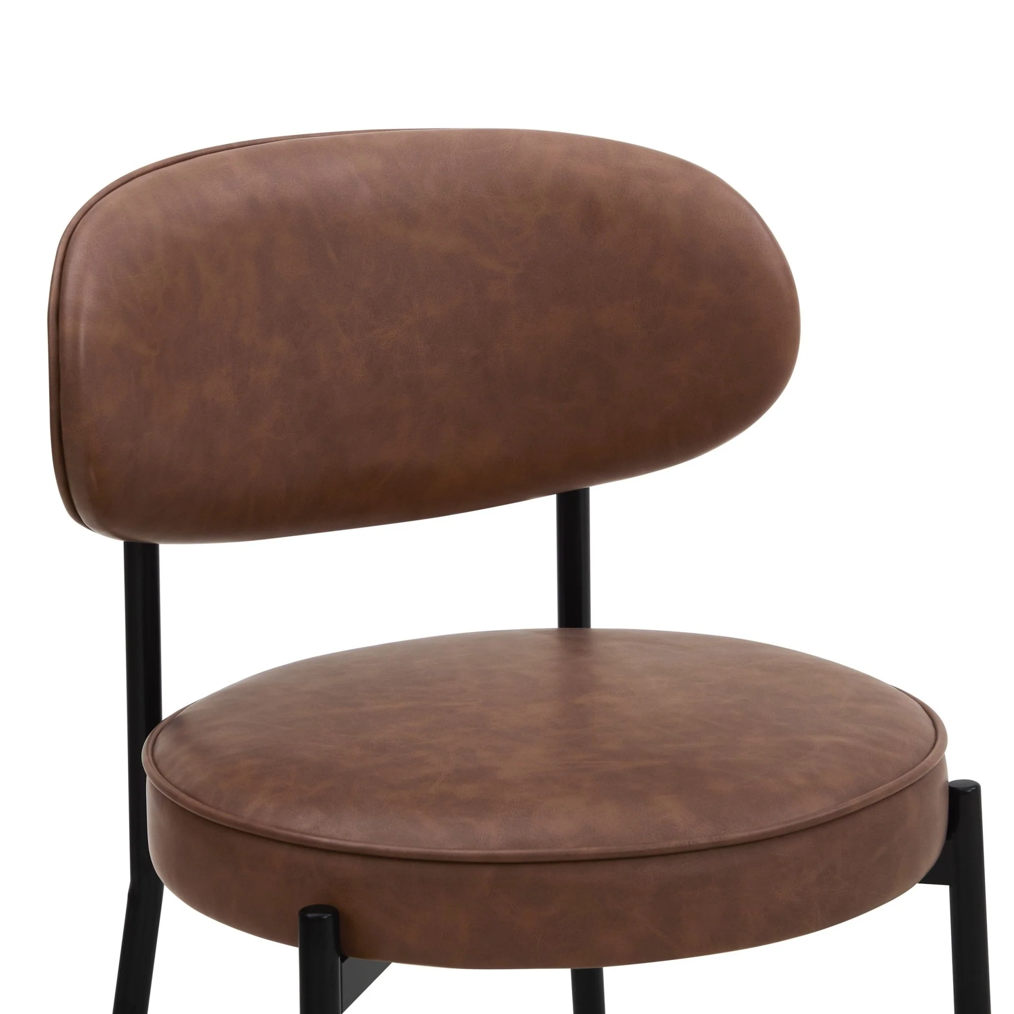 Mia Set of 2 Dining Chair - Faux Leather Tan - Image 4