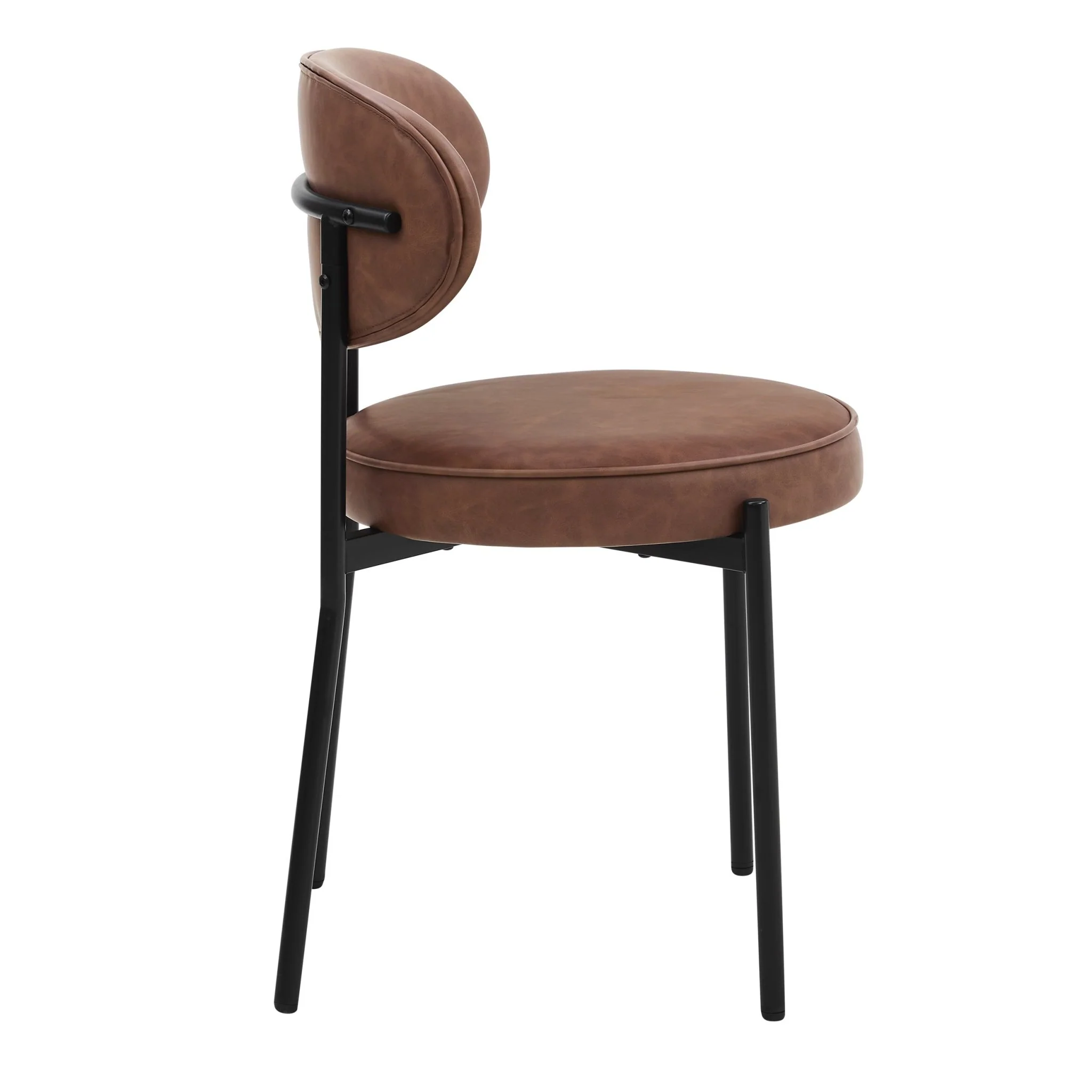 Mia Set of 2 Dining Chair - Faux Leather Tan - Image 5