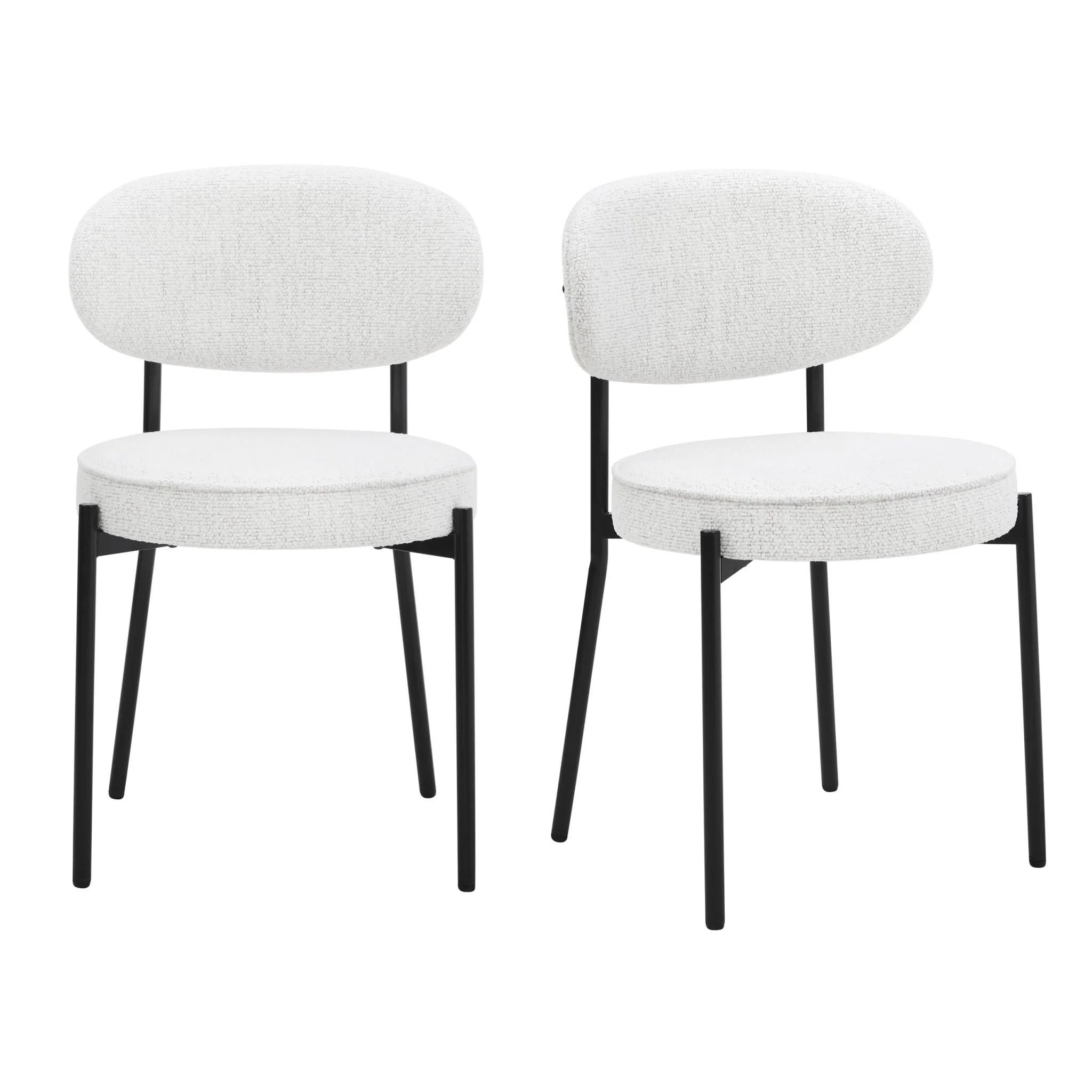 Mia Set of 2 Dining Chair - Ivory Boucle - Image 2