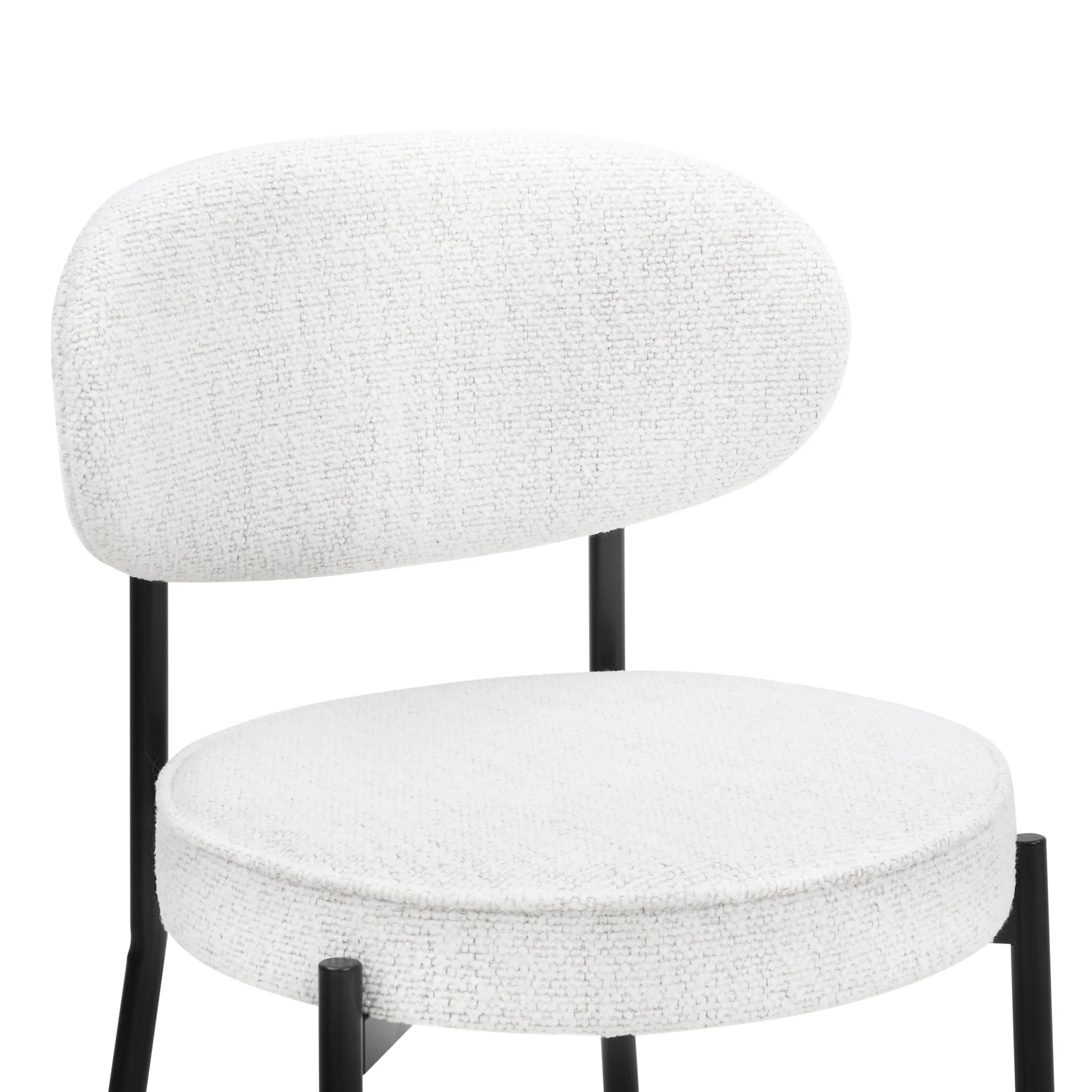 Mia Set of 2 Dining Chair - Ivory Boucle - Image 4