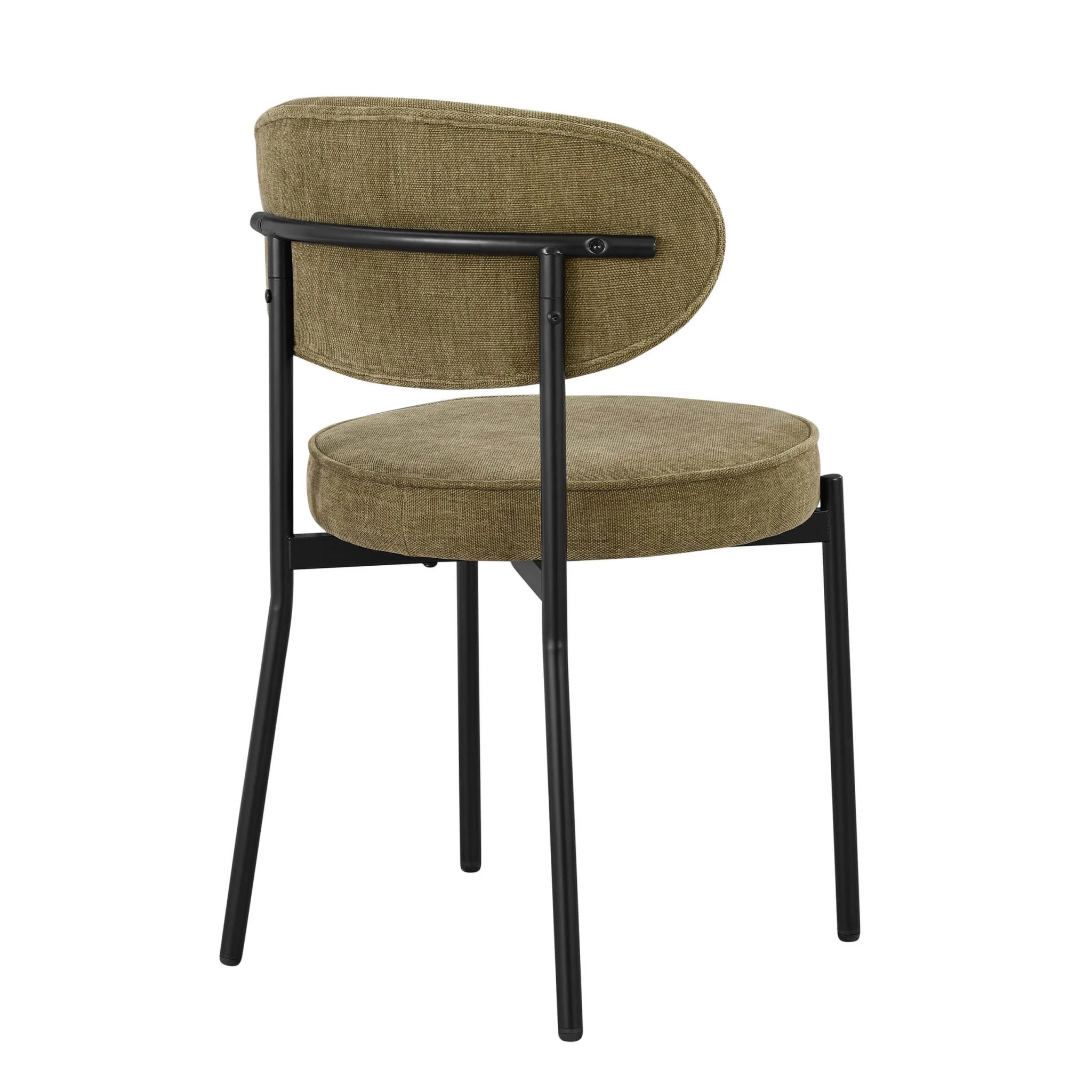 Mia Set of 2 Dining Chairs - Chenille Olive - Image 6