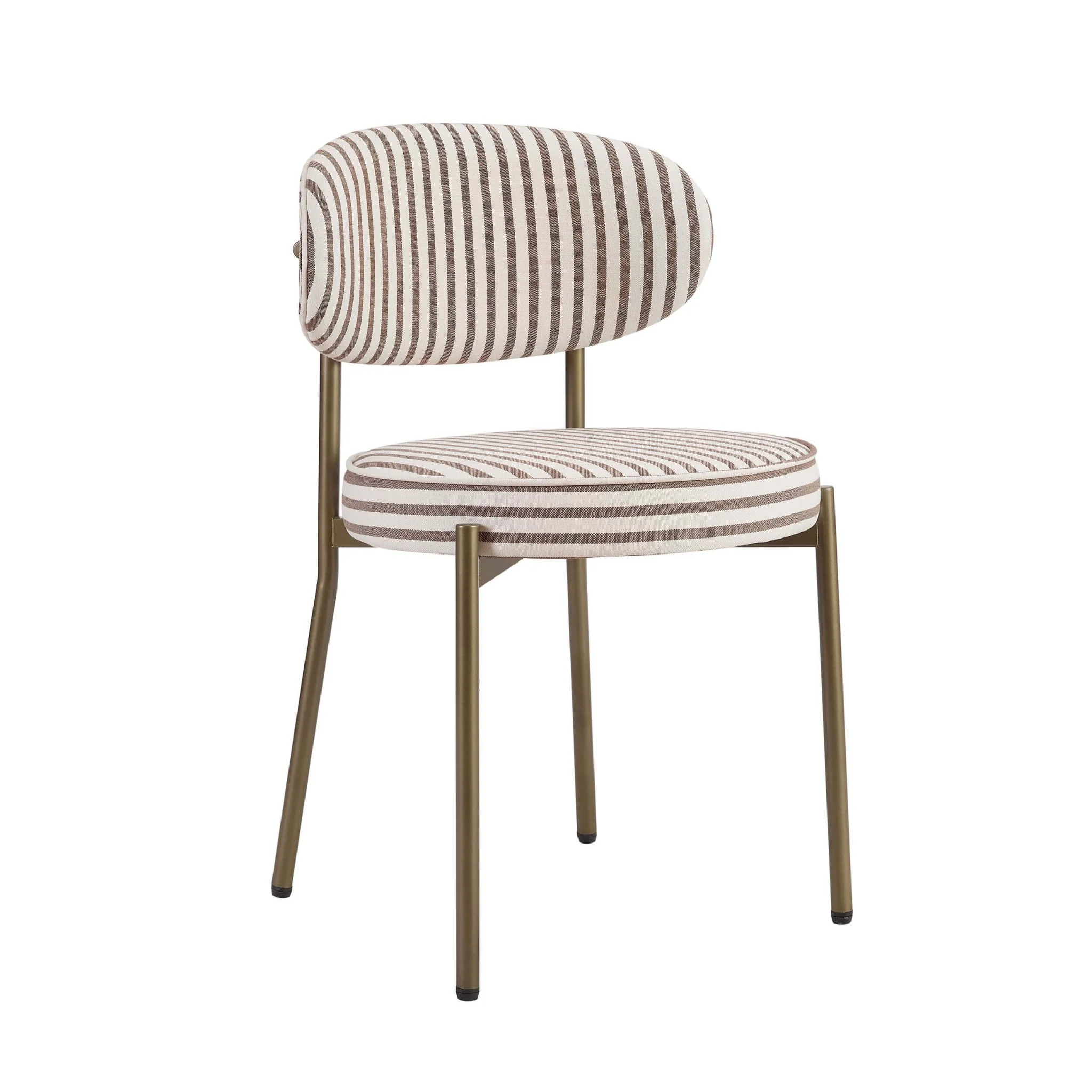 Mia Set of 2 Dining Chairs - Chocolate Stripe - Image 4