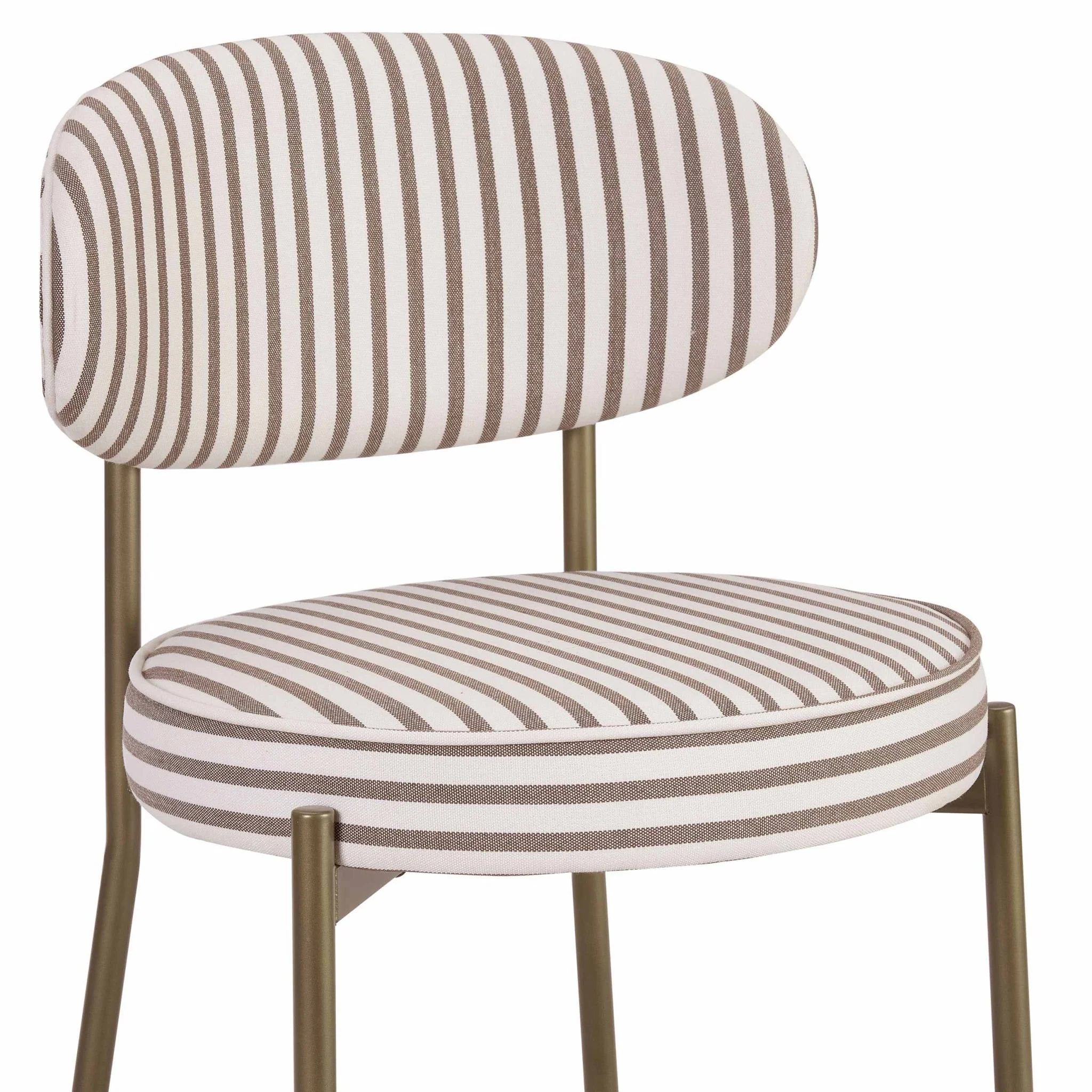 Mia Set of 2 Dining Chairs - Chocolate Stripe - Image 7