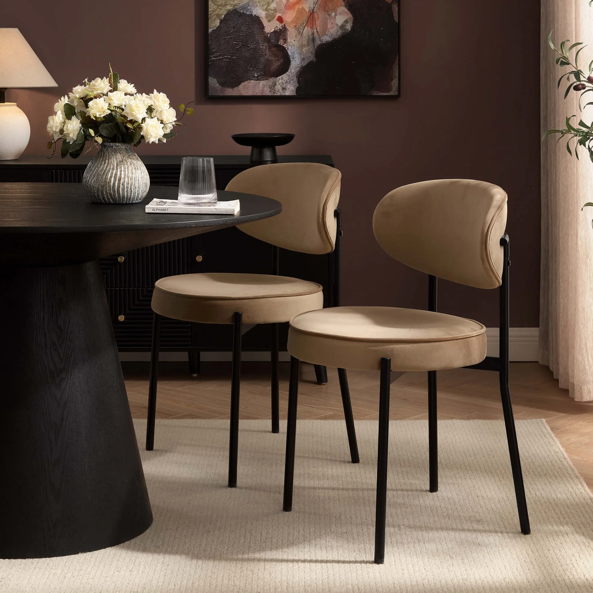 Mia Set of 2 Dining Chairs - Latte - Image 2