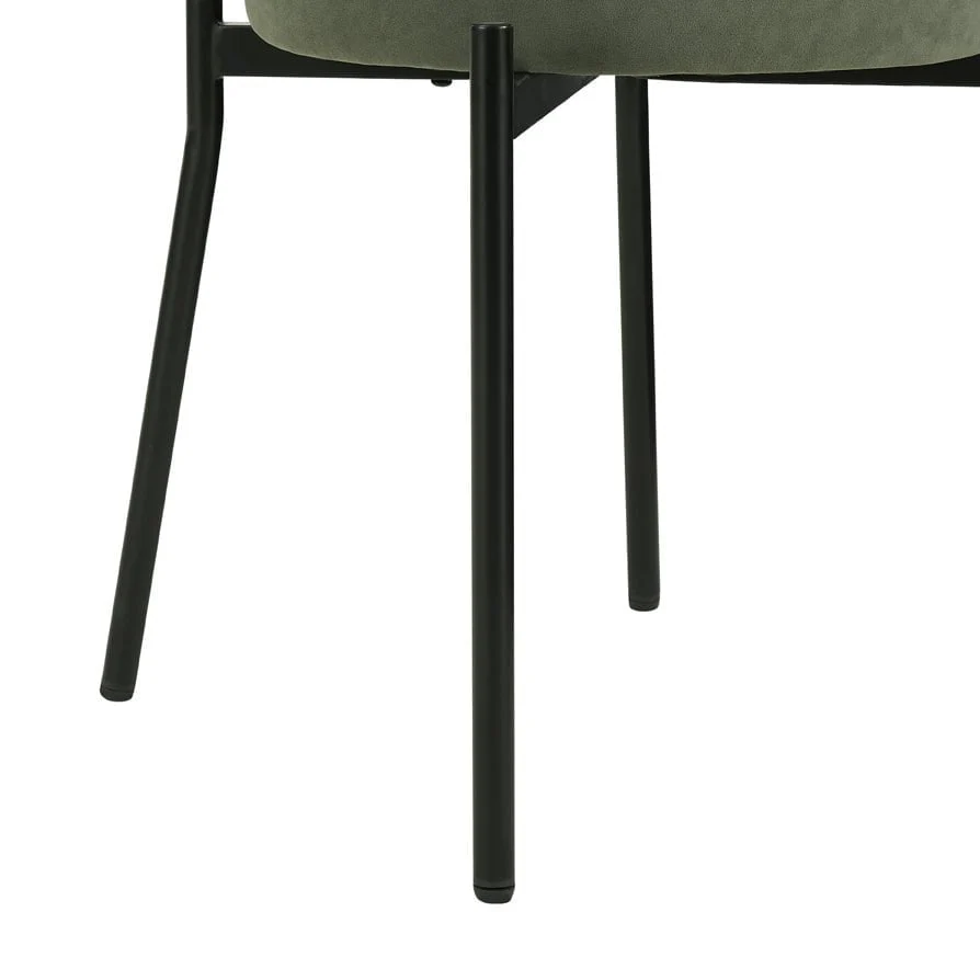 Mia Set of 2 Dining Chairs - Matte Velvet - Sage Green - Image 5