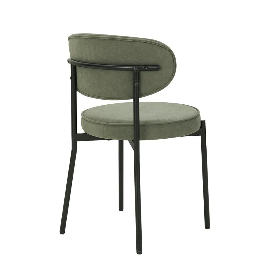 Mia Set of 2 Dining Chairs - Matte Velvet - Sage Green - Image 7