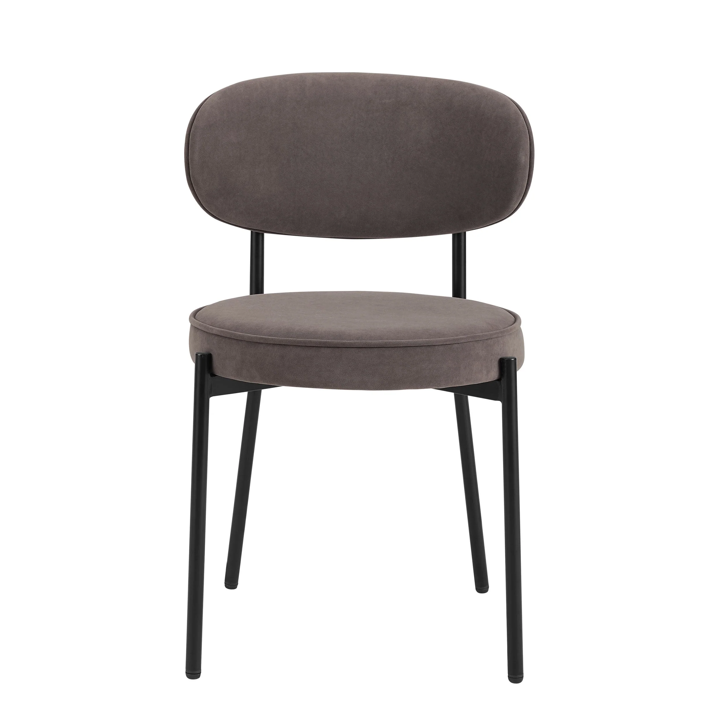 Mia Set of 2 Dining Chairs - Matte Velvet - Taupe - Image 3