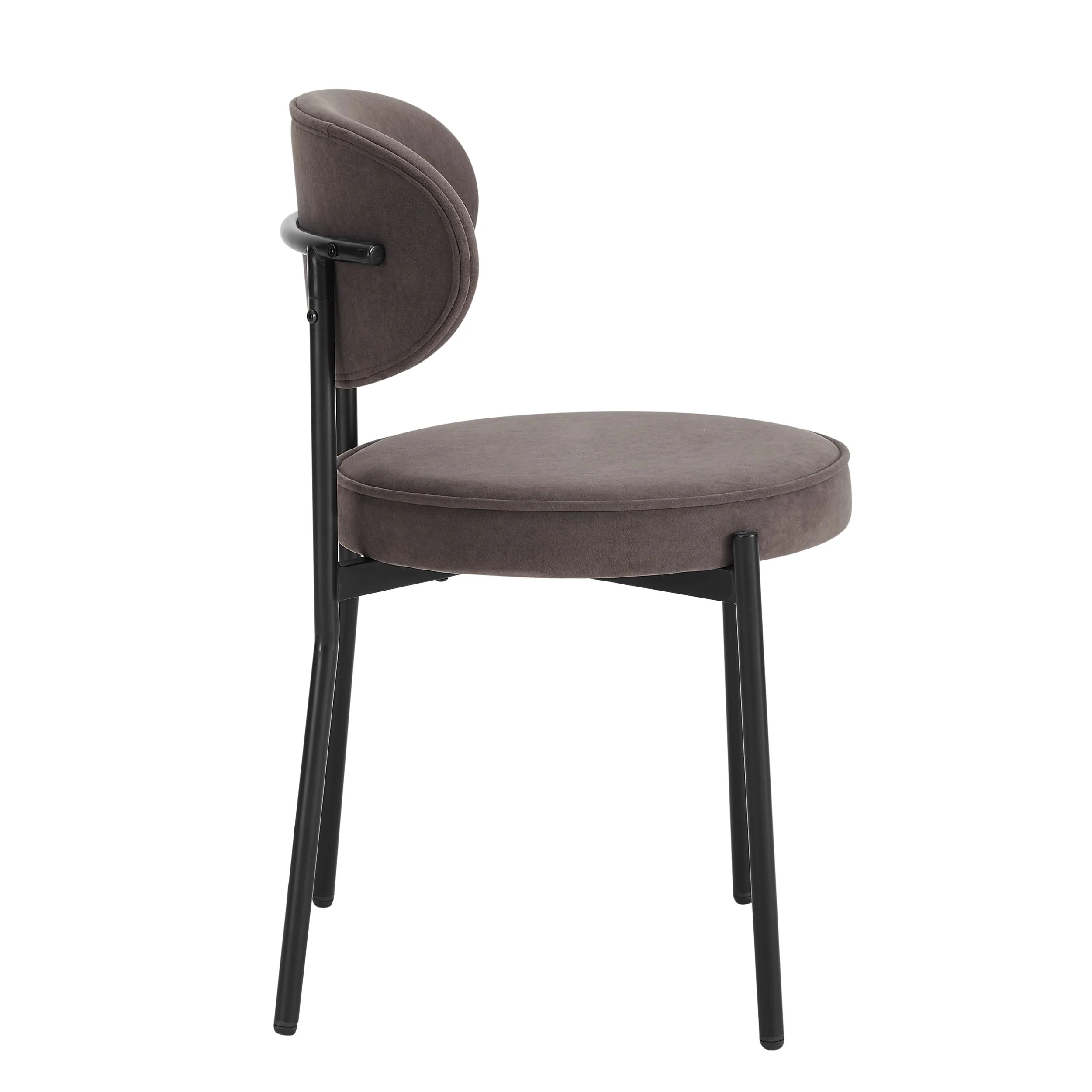 Mia Set of 2 Dining Chairs - Matte Velvet - Taupe - Image 4