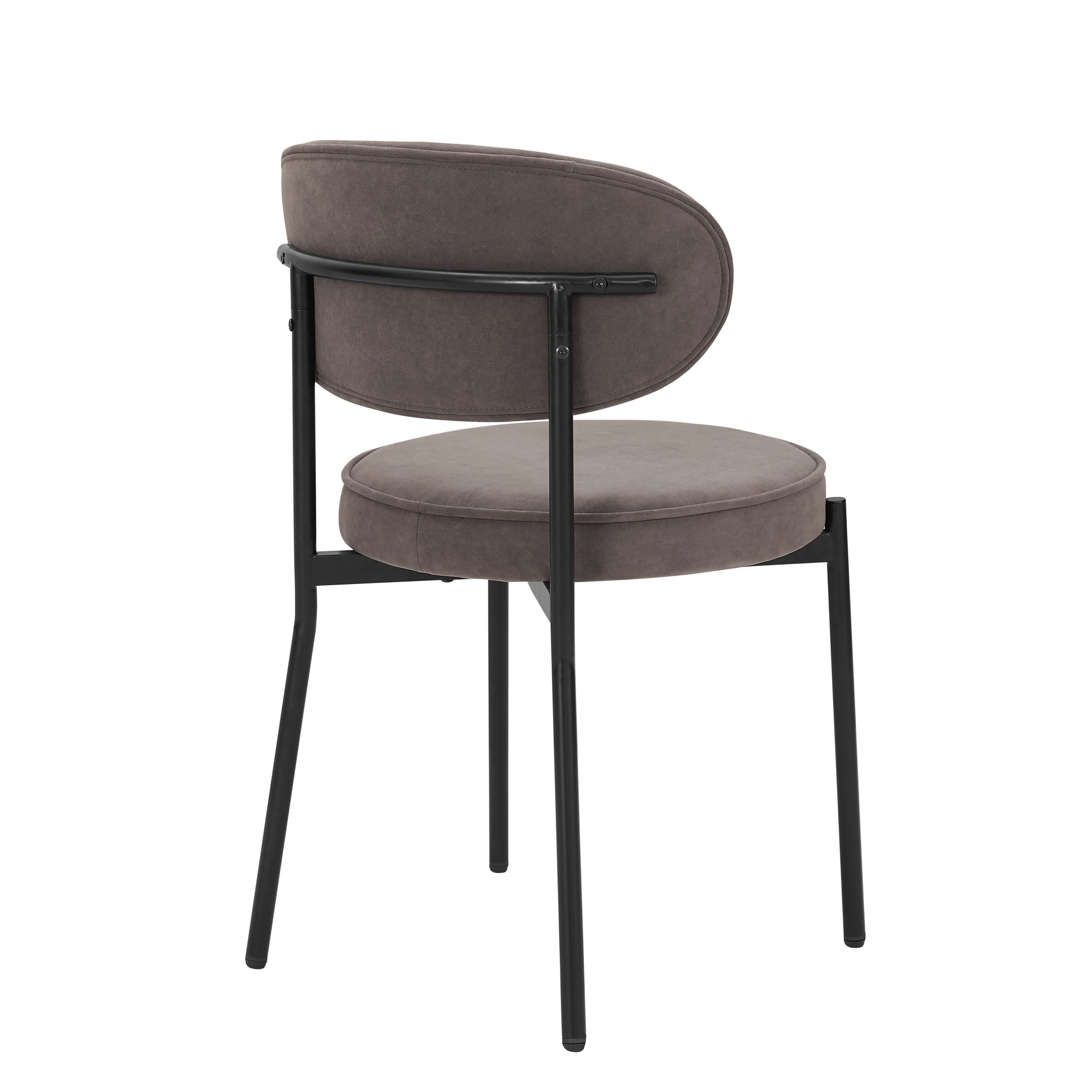 Mia Set of 2 Dining Chairs - Matte Velvet - Taupe - Image 5
