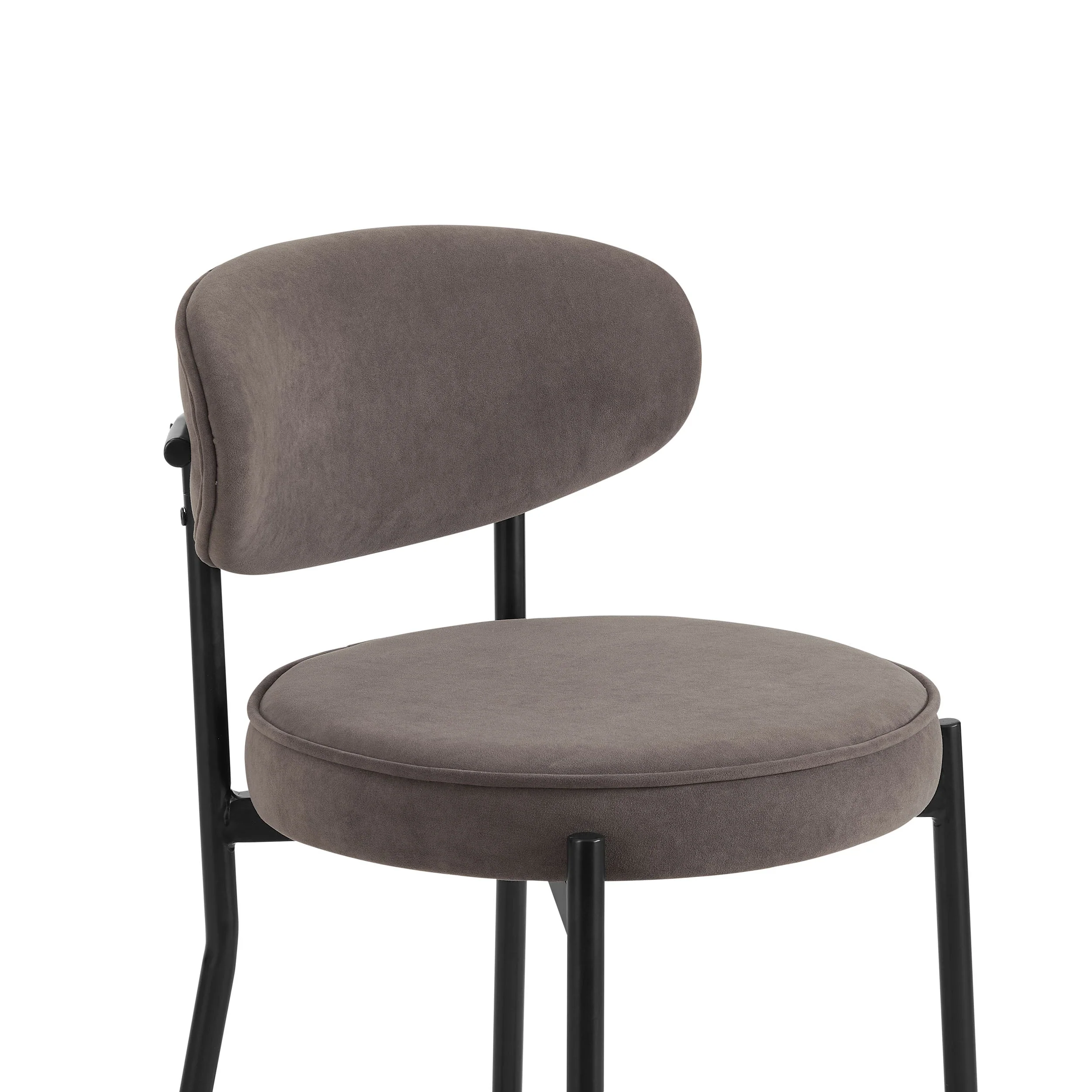 Mia Set of 2 Dining Chairs - Matte Velvet - Taupe - Image 7