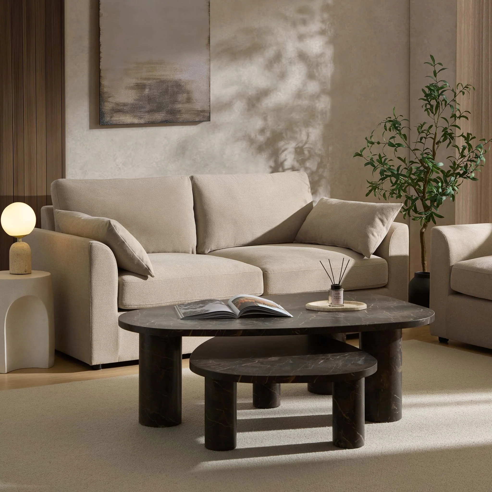 Miami 2 Seater Sofa - Chenille Oatmeal