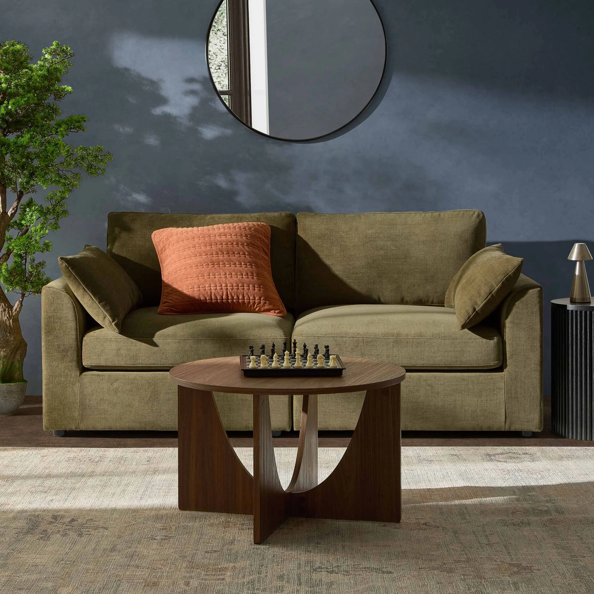 Miami 2 Seater Sofa - Chenille Olive