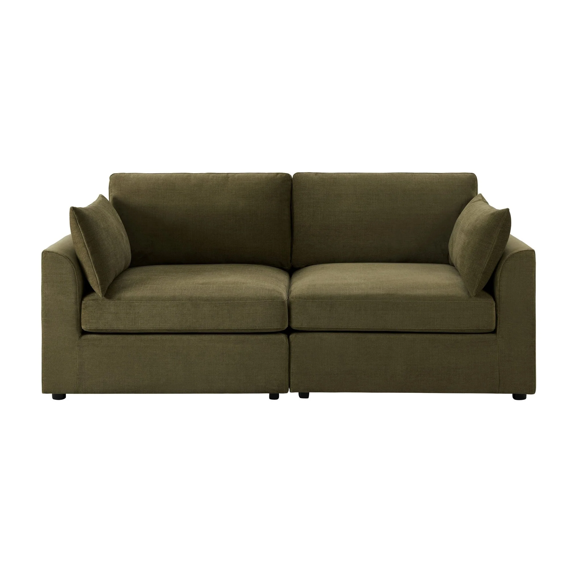 Miami 2 Seater Sofa - Chenille Olive - Image 3