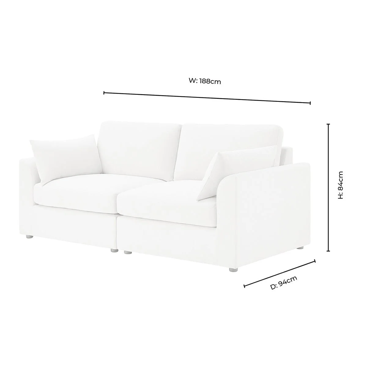 Miami 2 Seater Sofa - Chenille Navy - Image 8