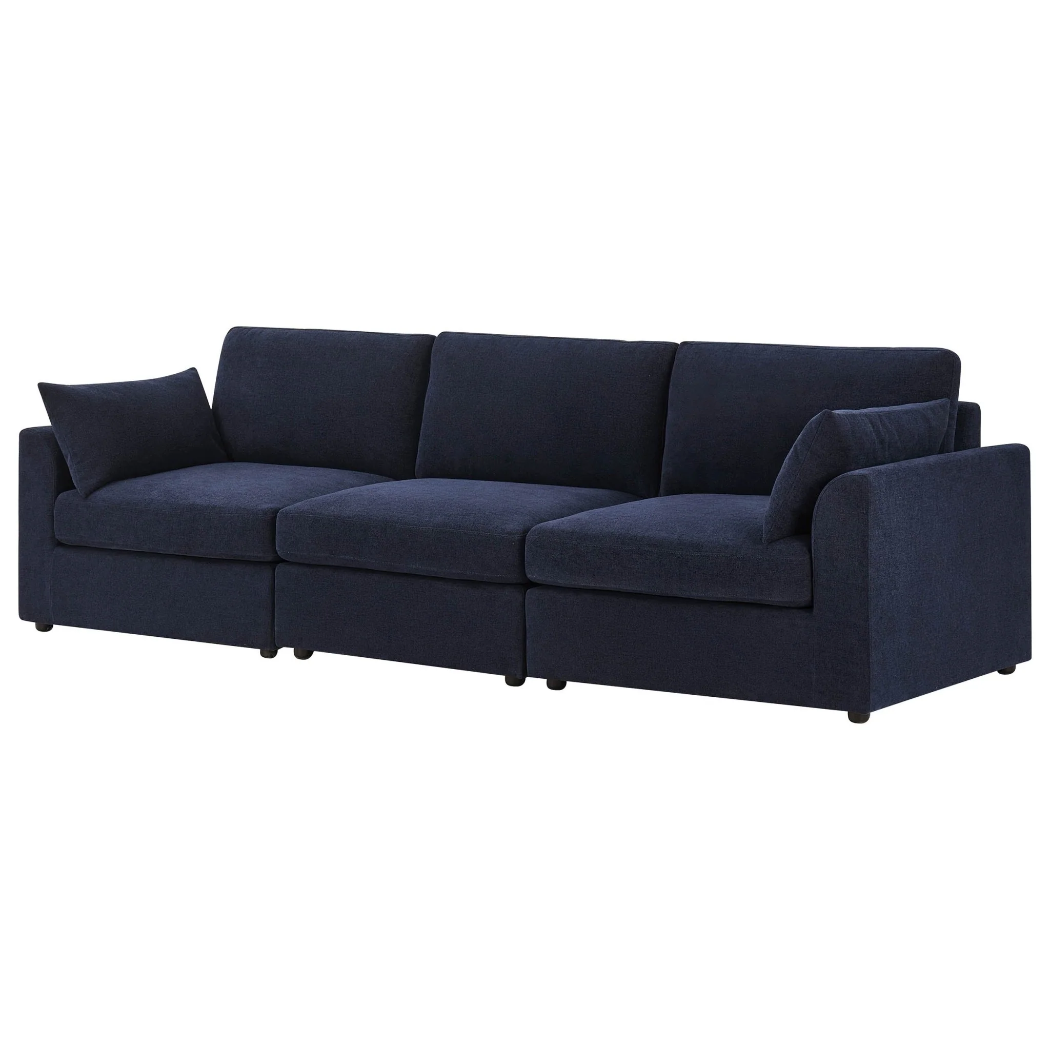 Miami 3 Seater Sofa - Chenille Navy - Image 4