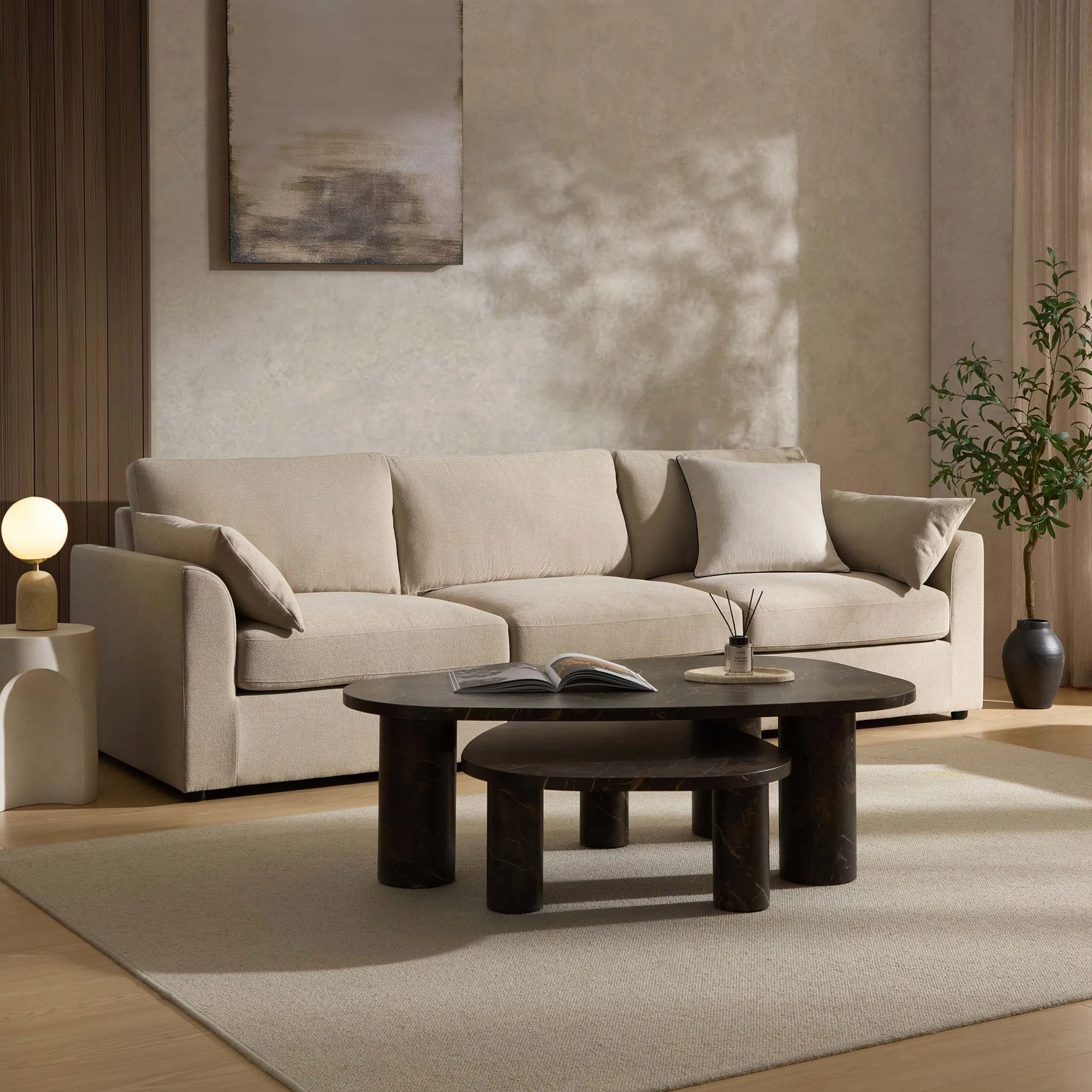 Miami 3 Seater Sofa - Chenille Oatmeal