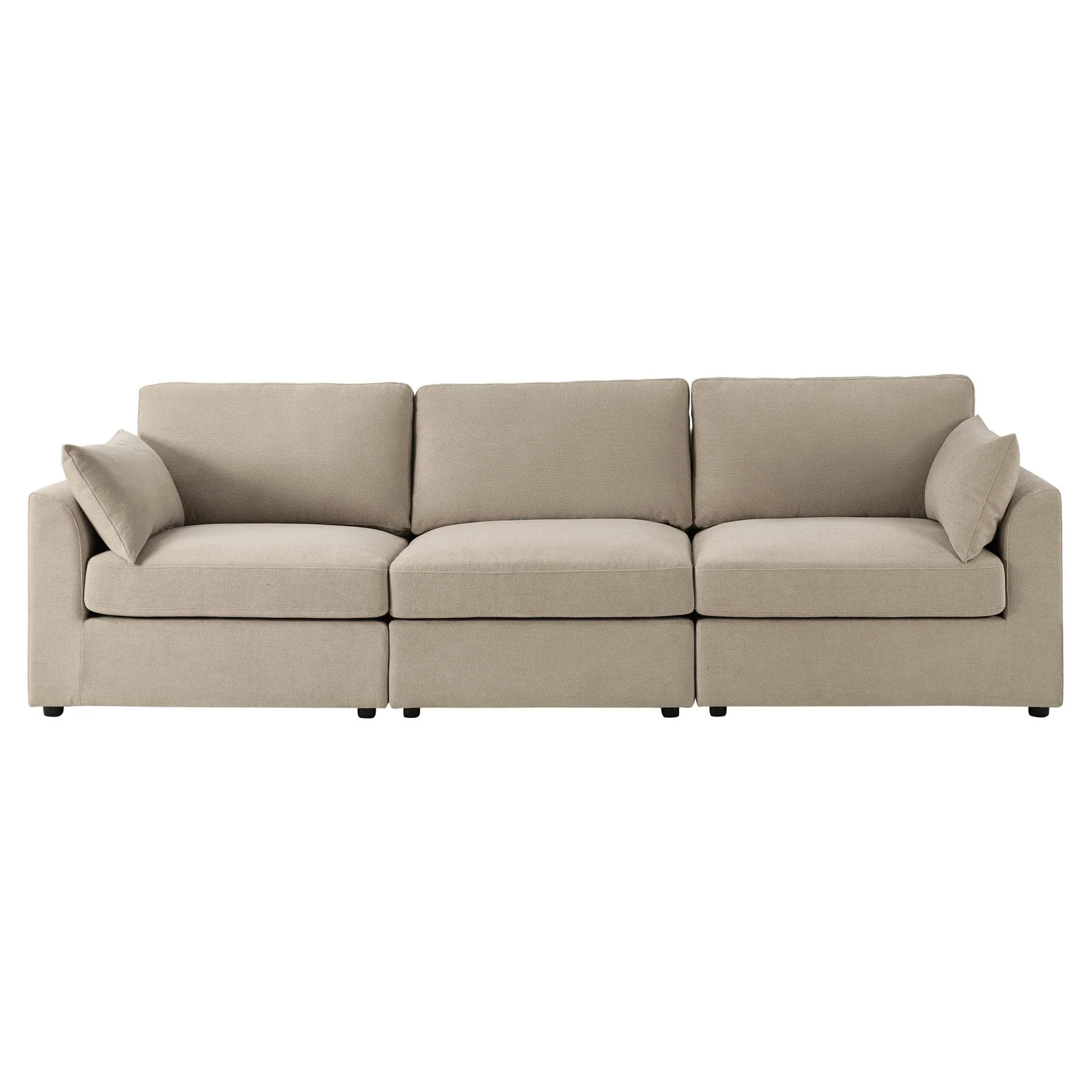 Miami 3 Seater Sofa - Chenille Oatmeal - Image 3