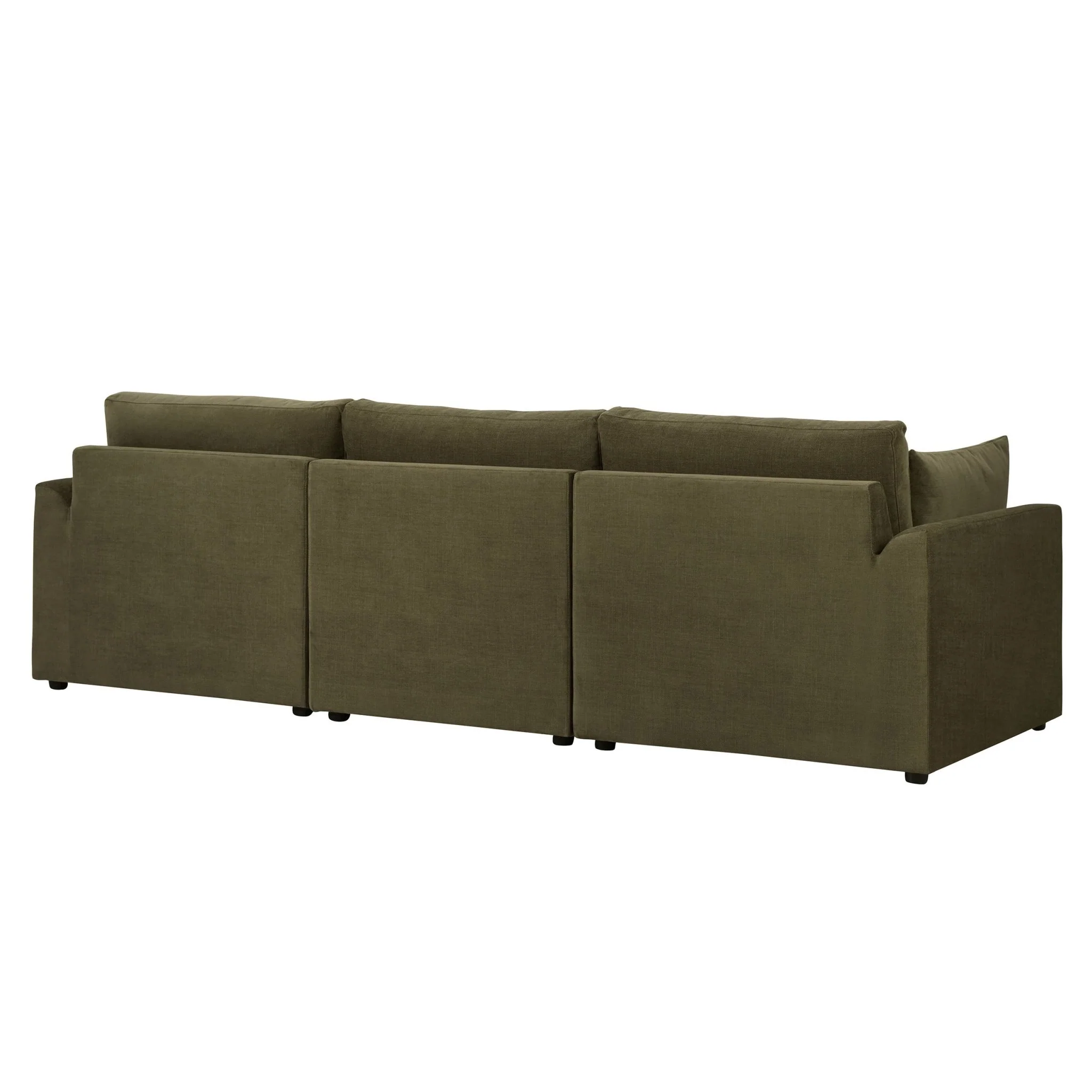 Miami 3 Seater Sofa - Chenille Olive - Image 5