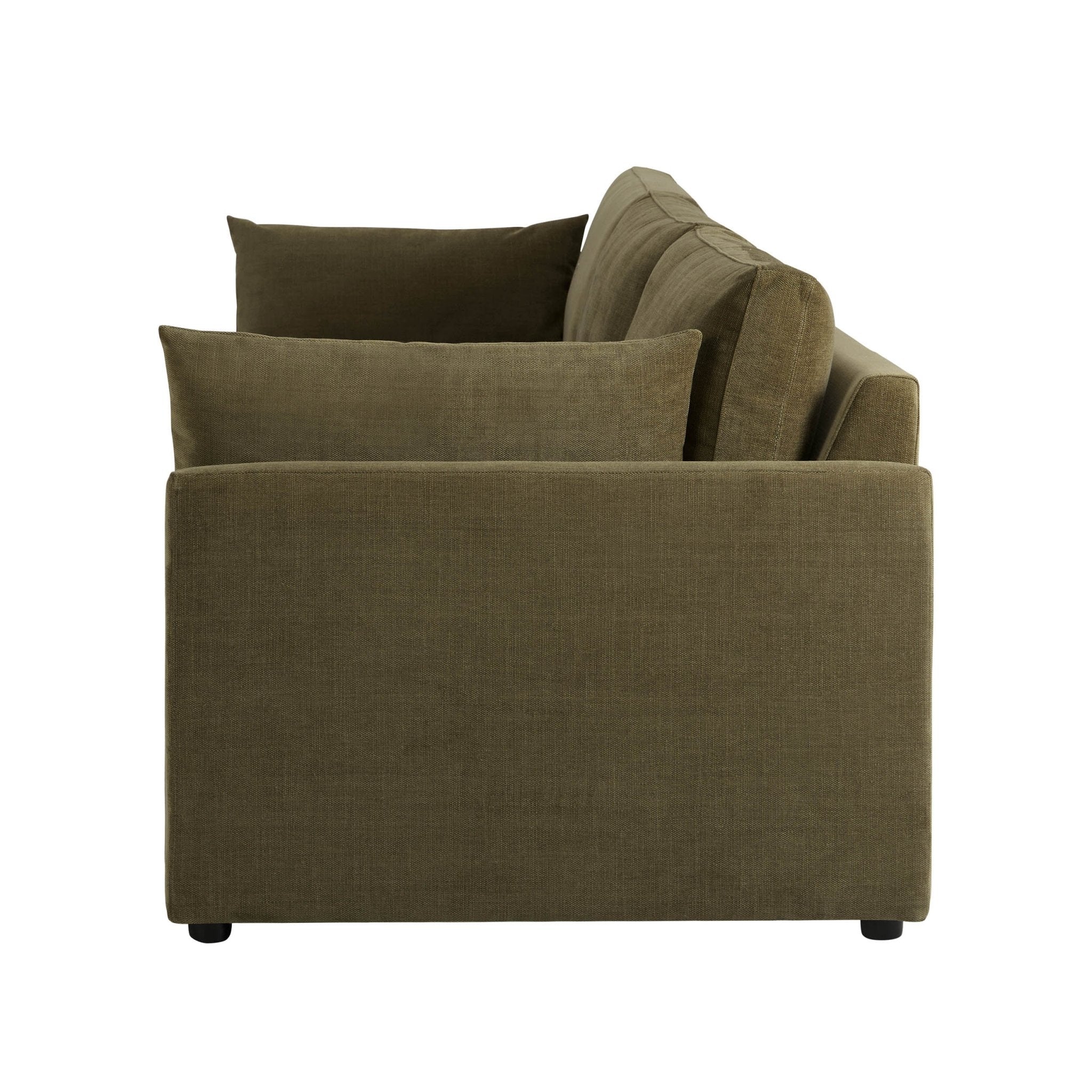 Miami 3 Seater Sofa - Chenille Olive - Image 6