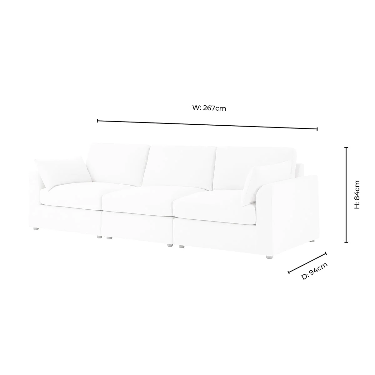 Miami 3 Seater Sofa - Chenille Olive - Image 8