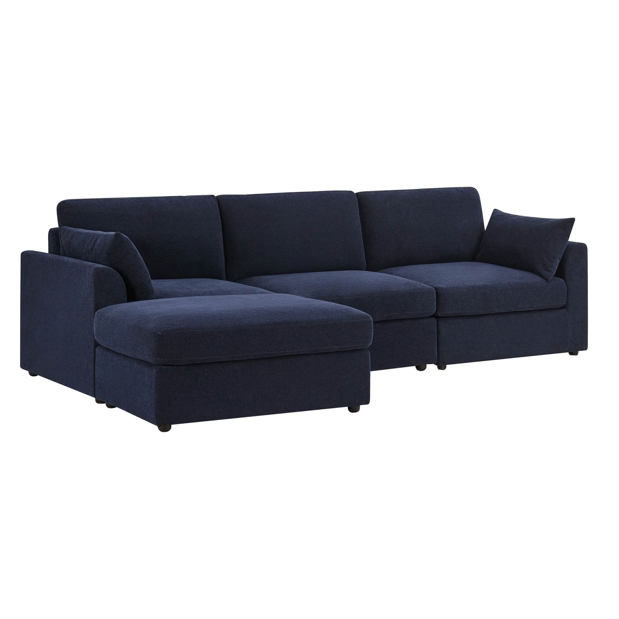 Miami Left Hand Chaise Sofa - Chenille Navy - Image 4