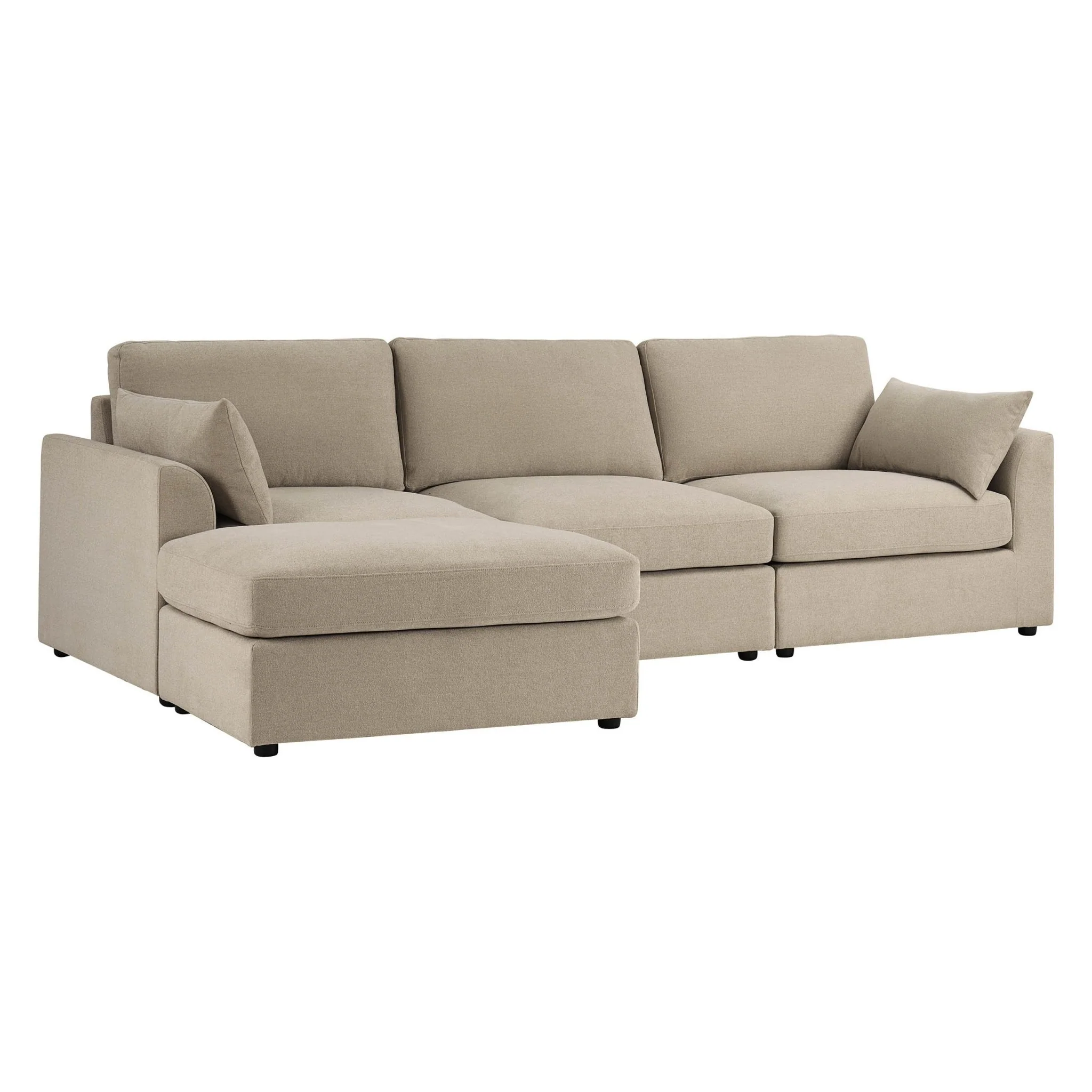 Miami Left Hand Chaise Sofa - Chenille Oatmeal - Image 3