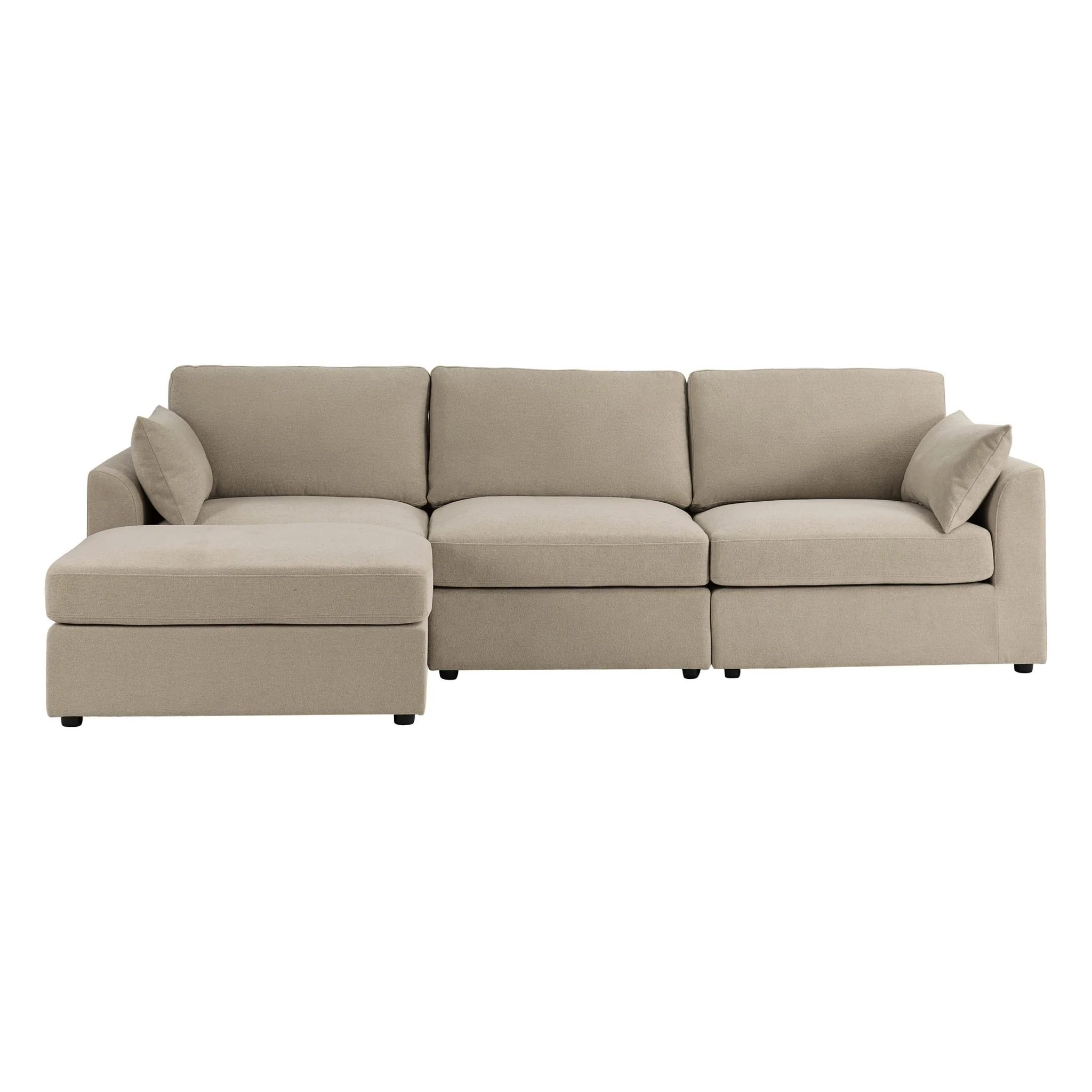 Miami Left Hand Chaise Sofa - Chenille Oatmeal - Image 4