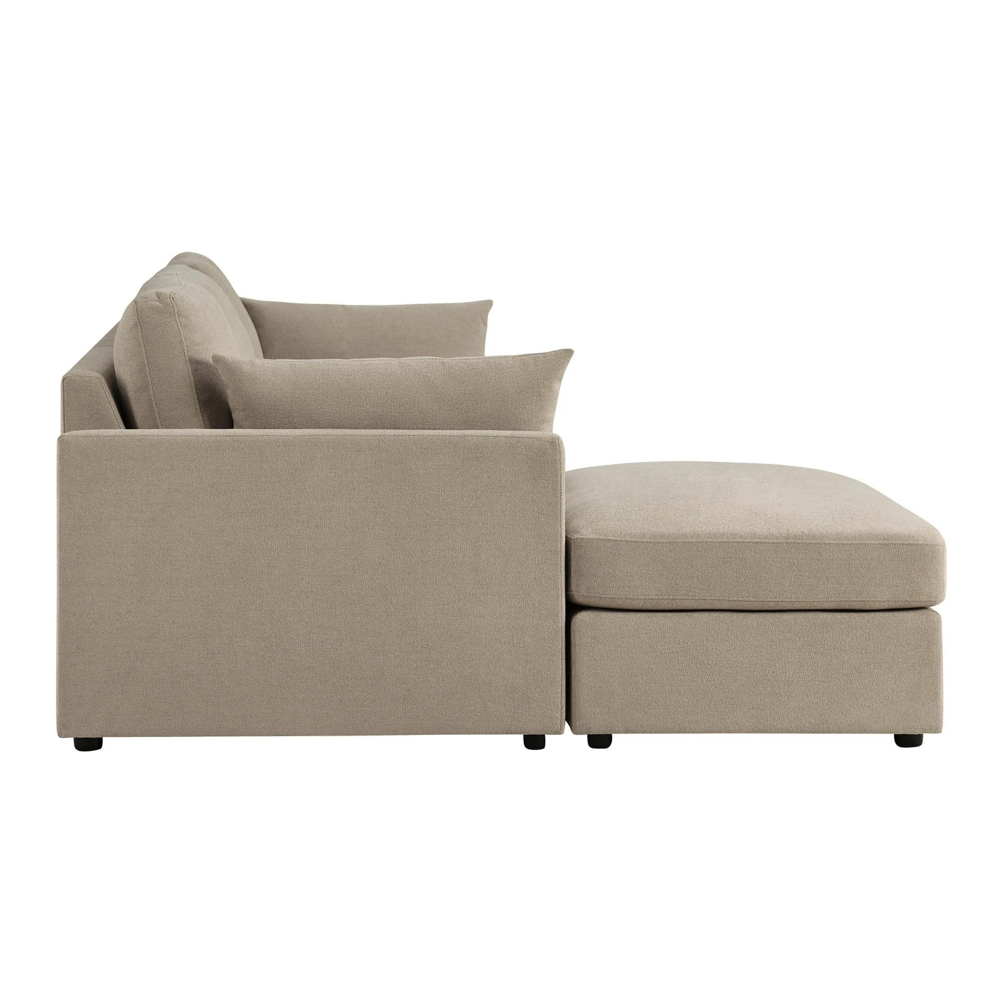 Miami Left Hand Chaise Sofa - Chenille Oatmeal - Image 5