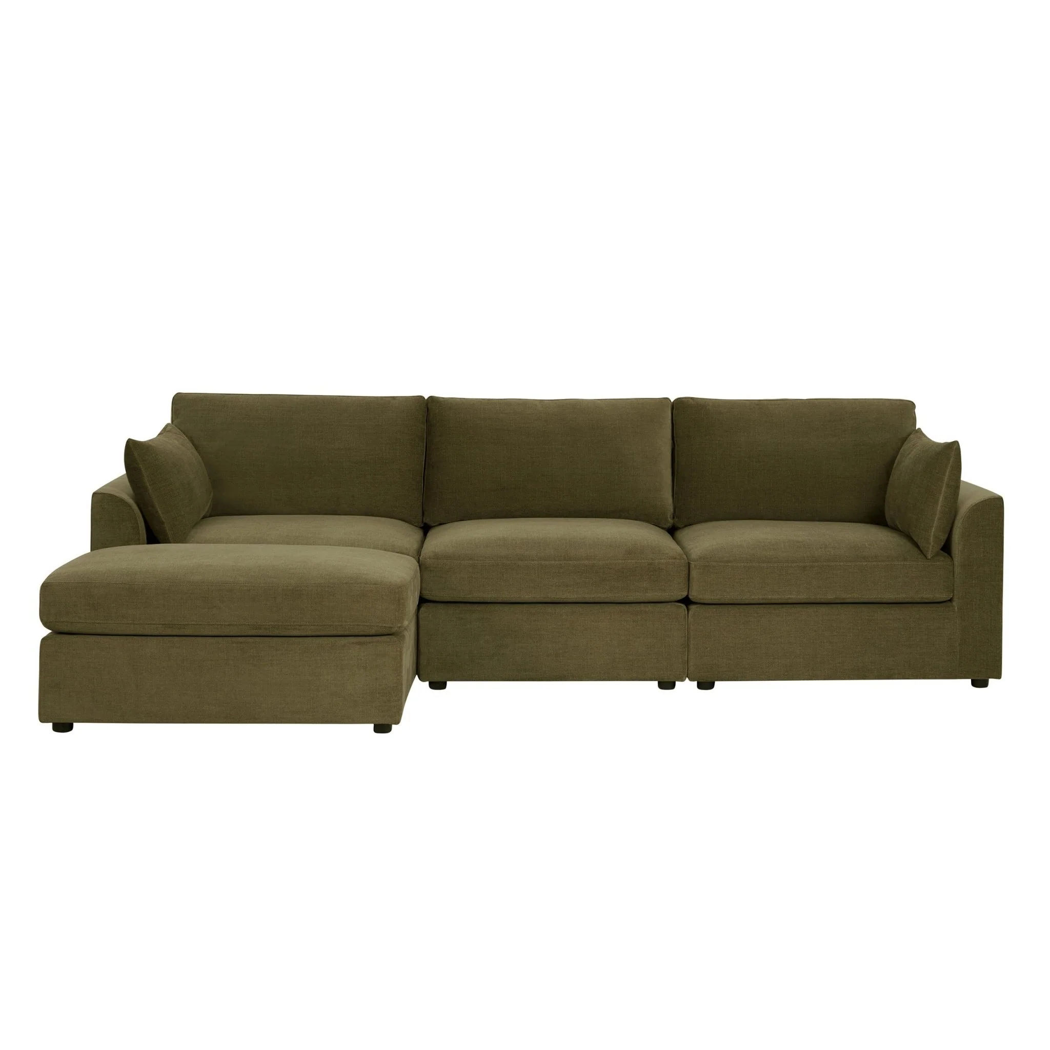 Miami Left Hand Chaise Sofa - Chenille Olive - Image 4