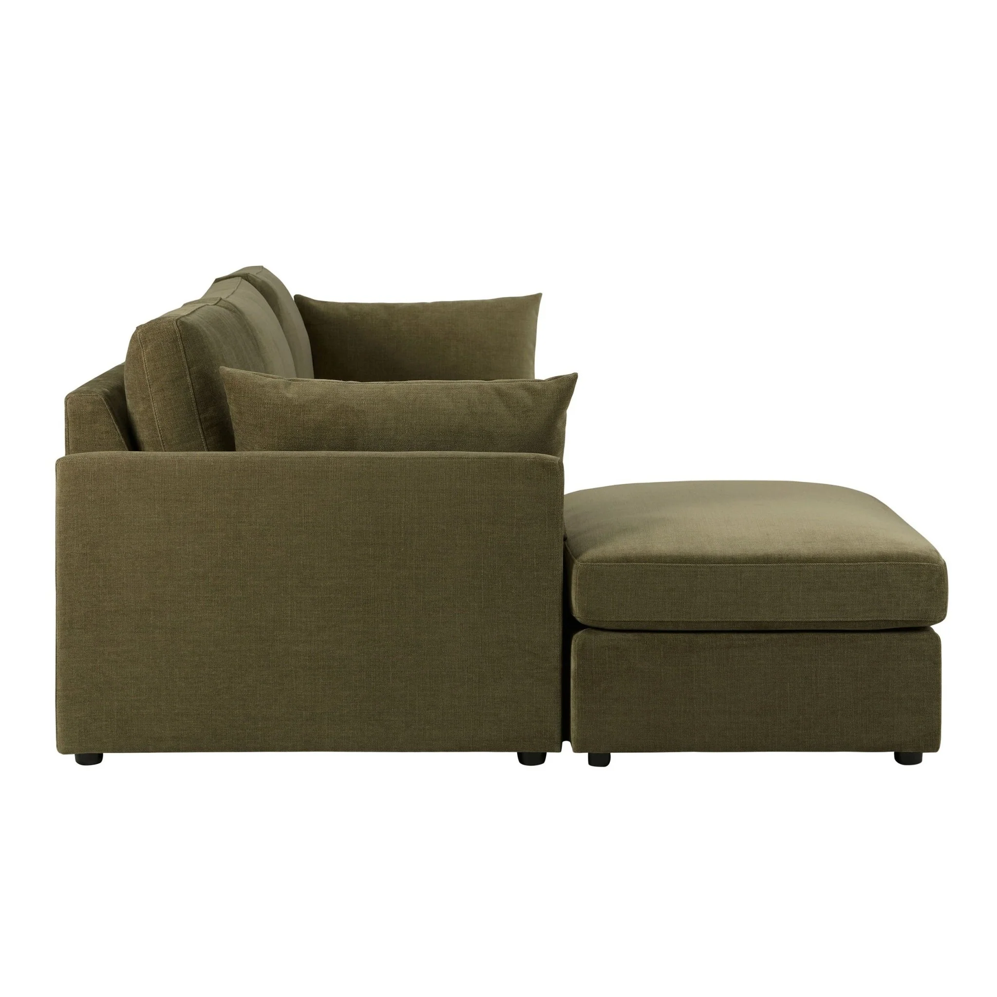 Miami Left Hand Chaise Sofa - Chenille Olive - Image 6