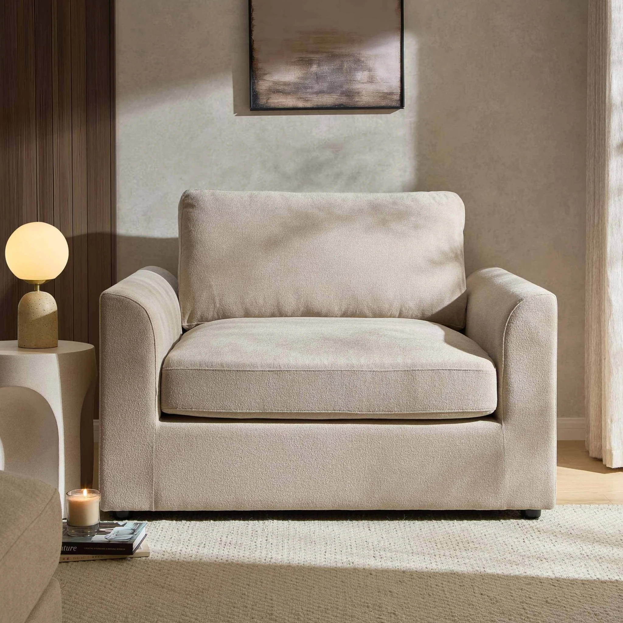 Miami Loveseat - Chenille Oatmeal - Image 2