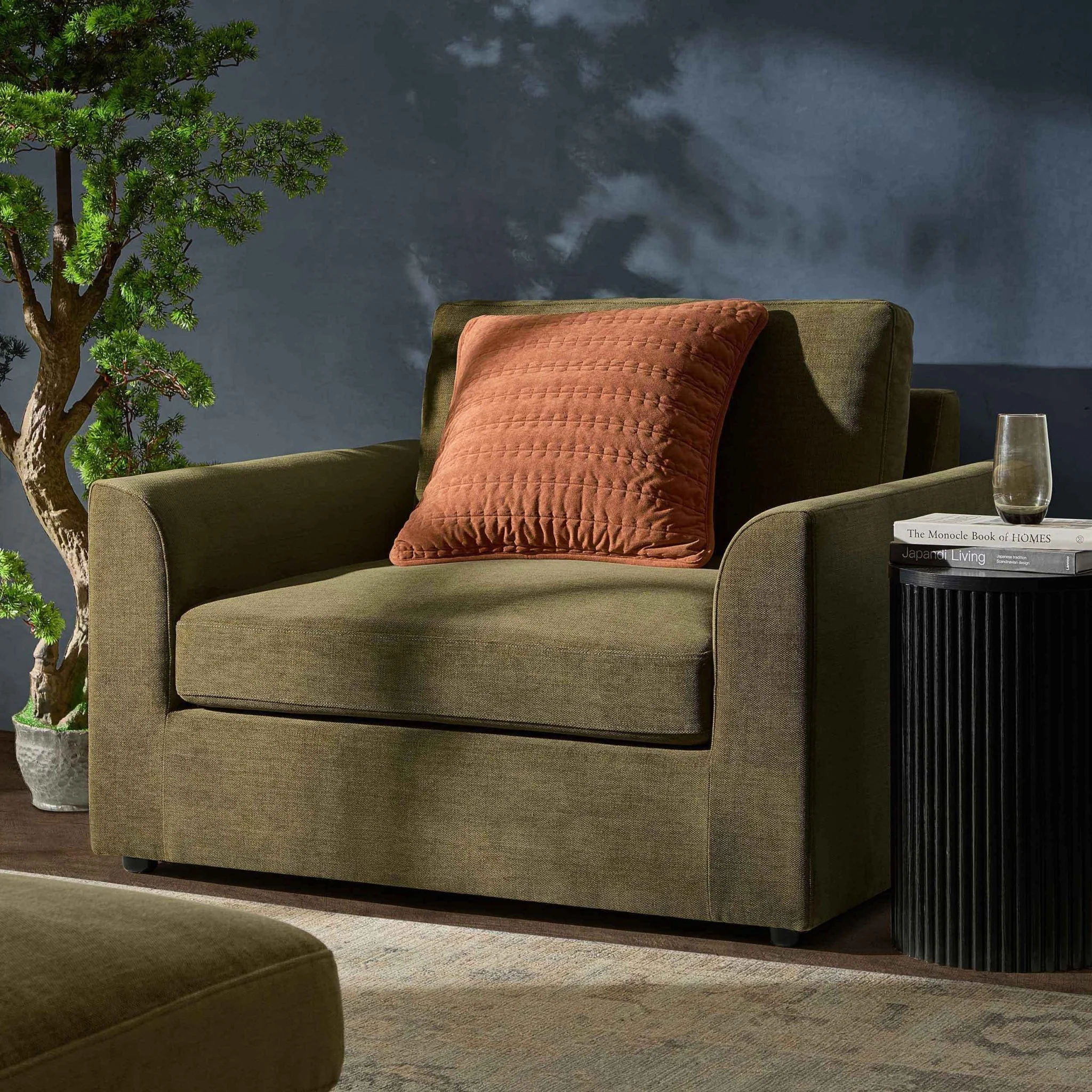 Miami Loveseat - Chenille Olive