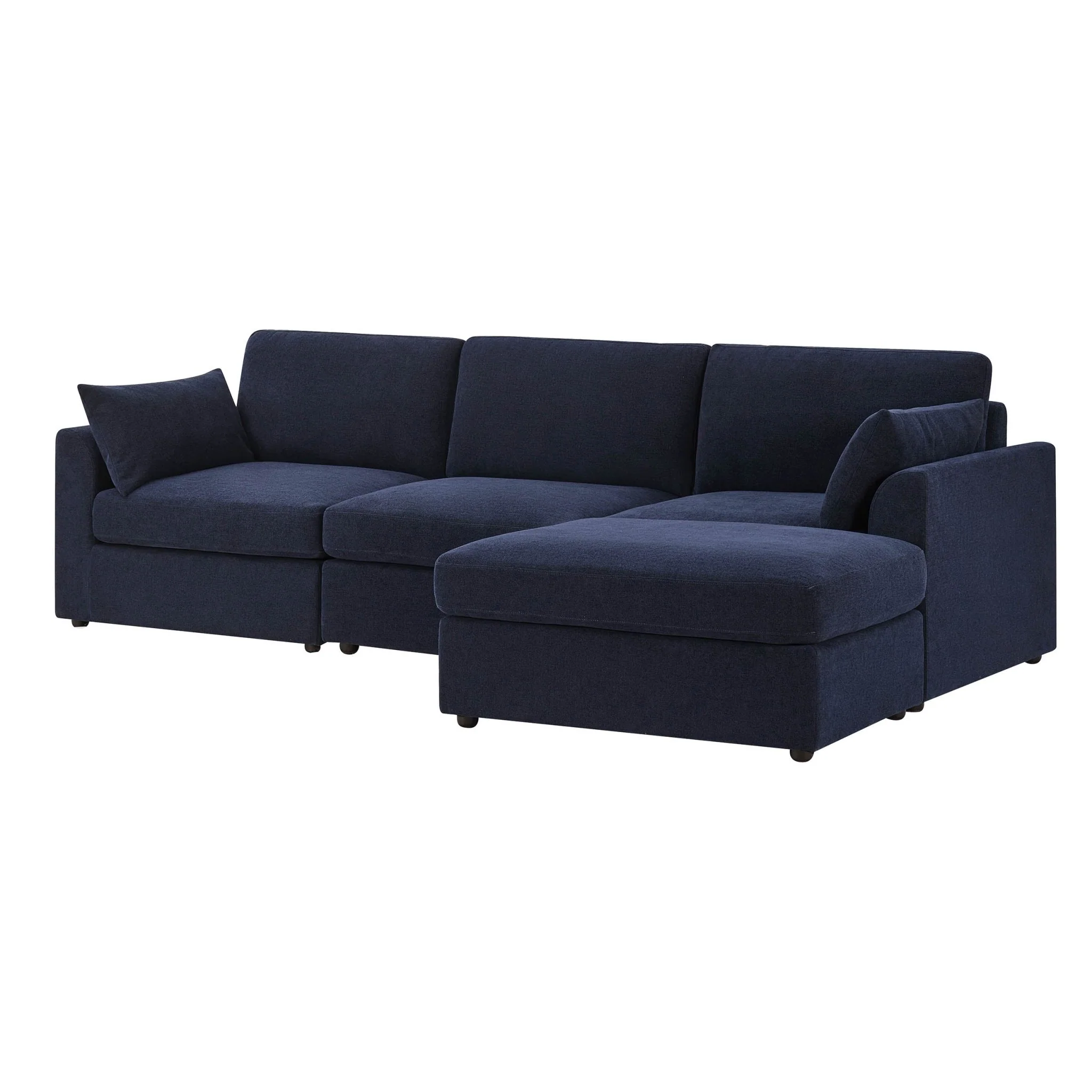 Miami Right Hand Chaise Sofa - Chenille Navy - Image 3