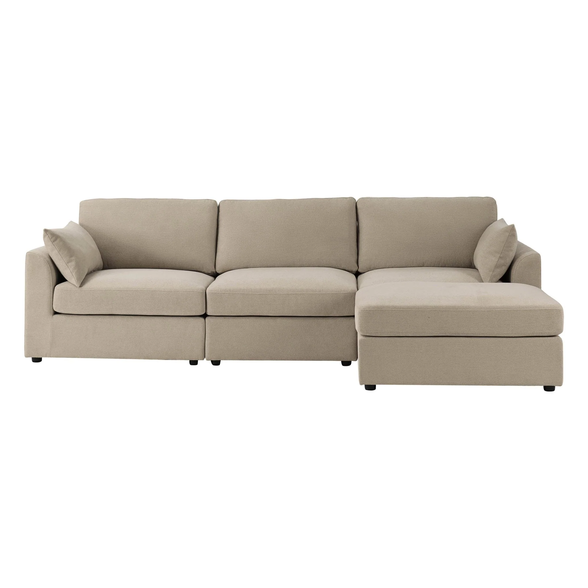Miami Right Hand Chaise Sofa - Chenille Oatmeal - Image 3