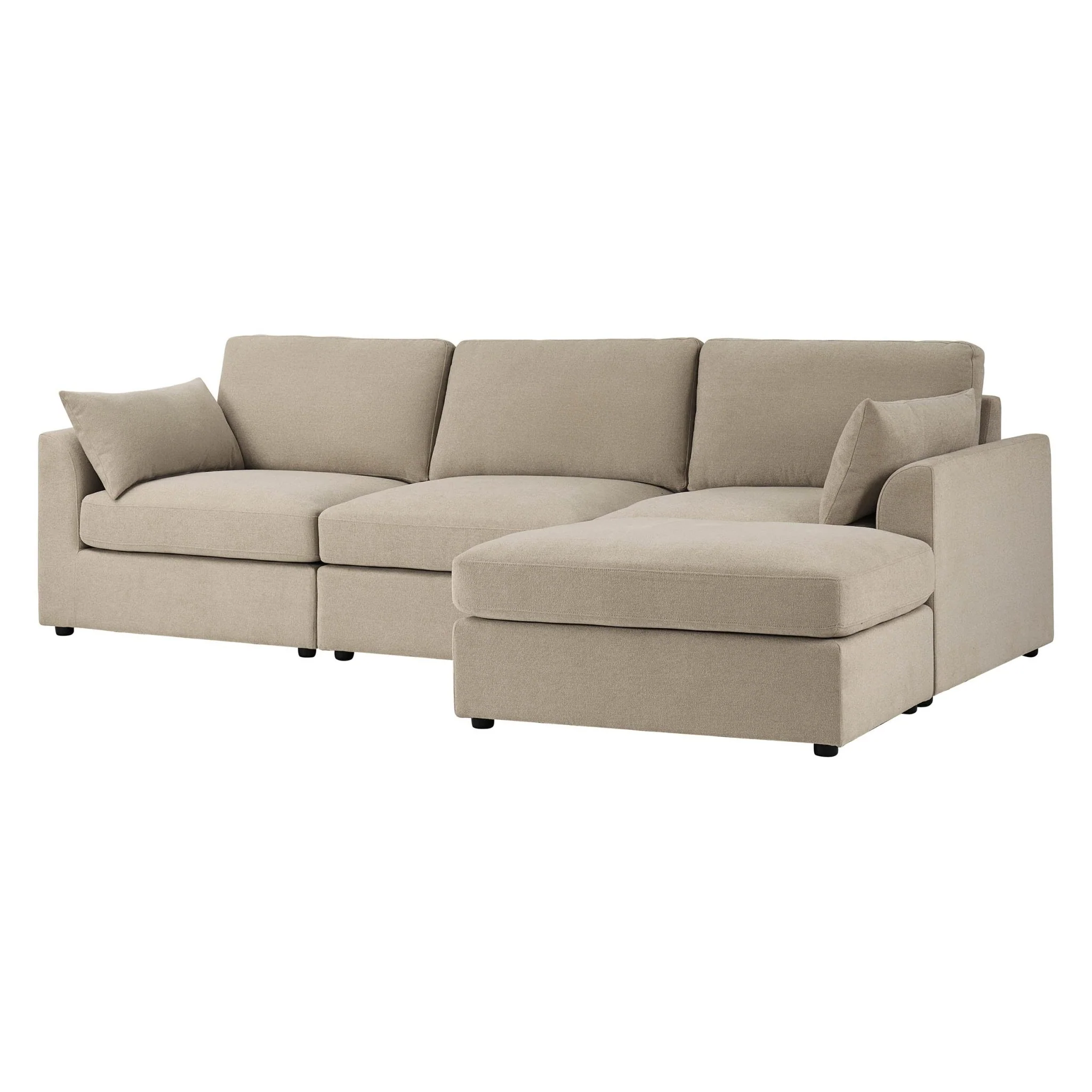 Miami Right Hand Chaise Sofa - Chenille Oatmeal - Image 4