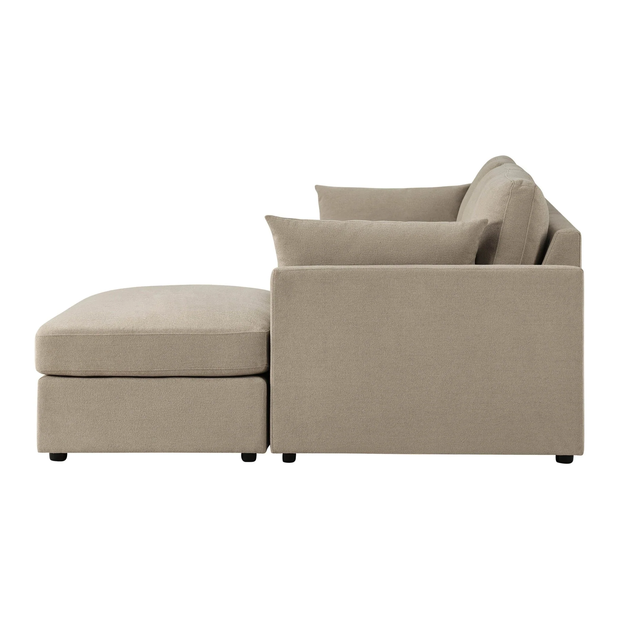 Miami Right Hand Chaise Sofa - Chenille Oatmeal - Image 5