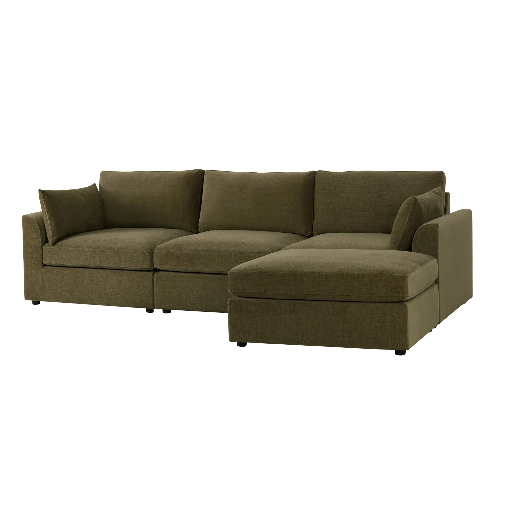 Miami Right Hand Chaise Sofa - Chenille Olive - Image 3