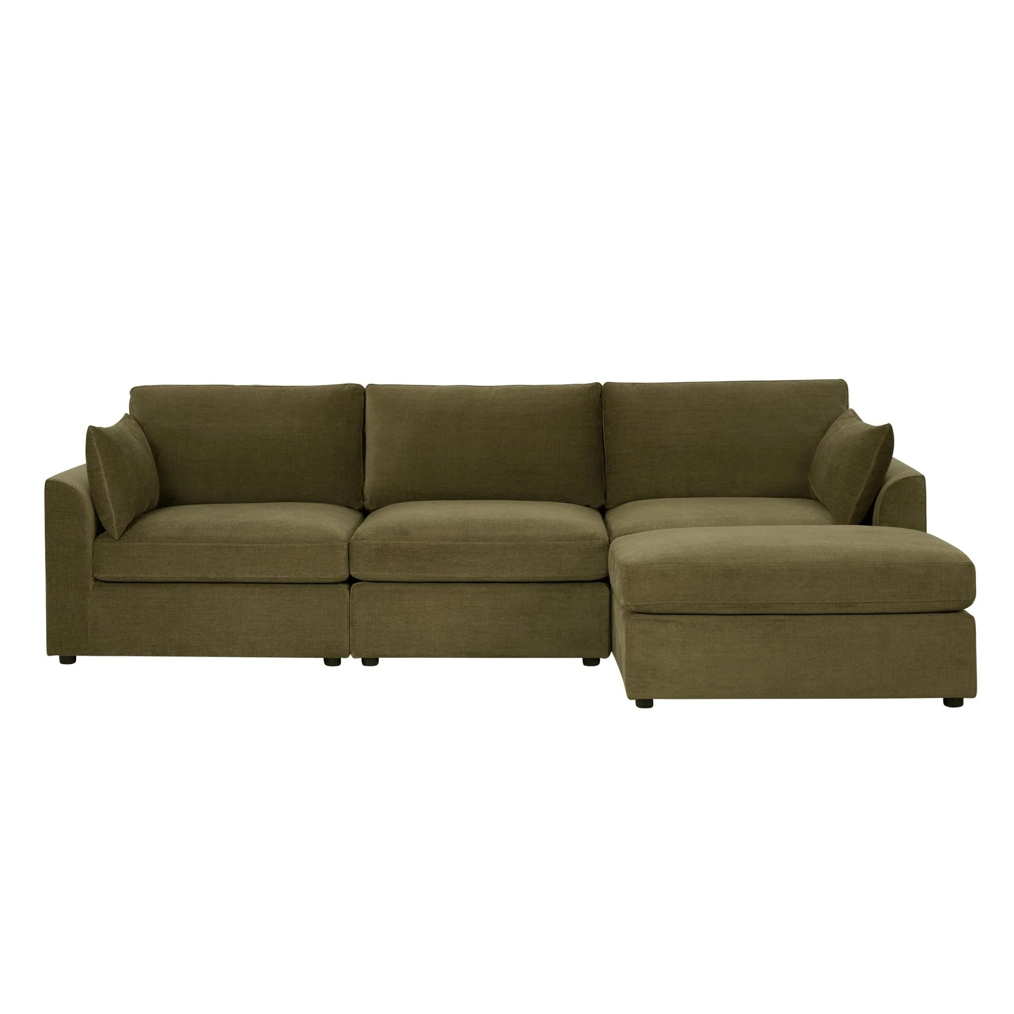 Miami Right Hand Chaise Sofa - Chenille Olive - Image 4