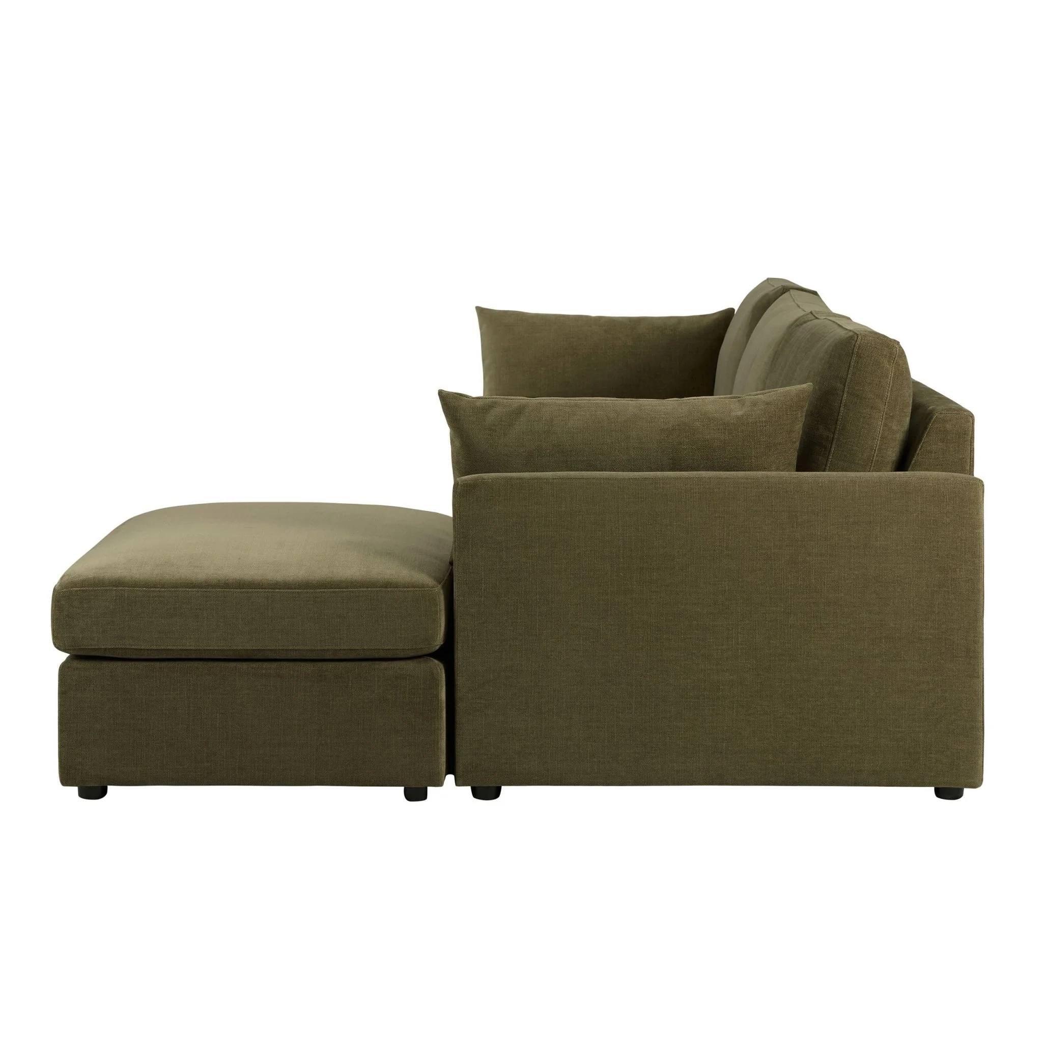 Miami Right Hand Chaise Sofa - Chenille Olive - Image 5