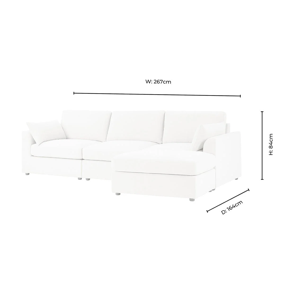 Miami Right Hand Chaise Sofa - Chenille Navy - Image 8