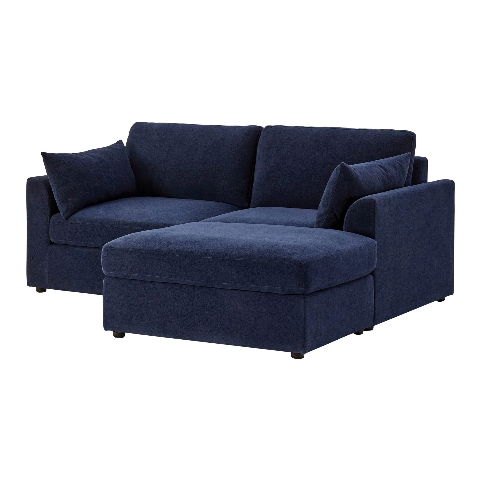 Miami Small Chaise Sofa - Chenille Navy - Image 4