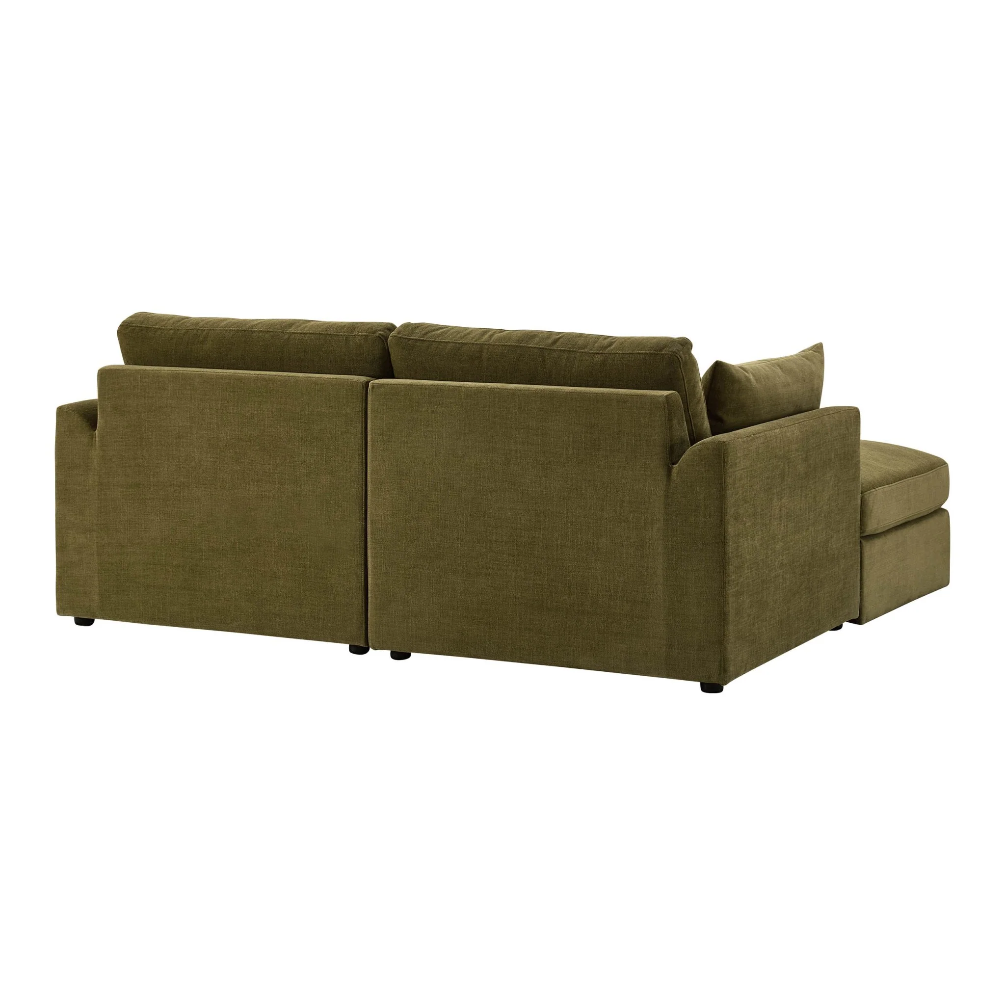 Miami Small Chaise Sofa - Chenille Olive - Image 5