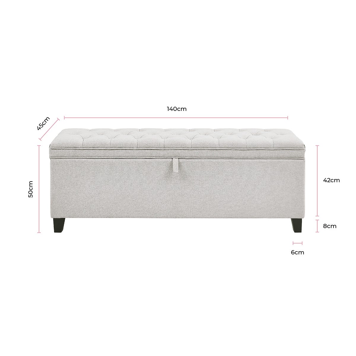 Middleton Button Back Storage Ottoman - Natural - Image 6