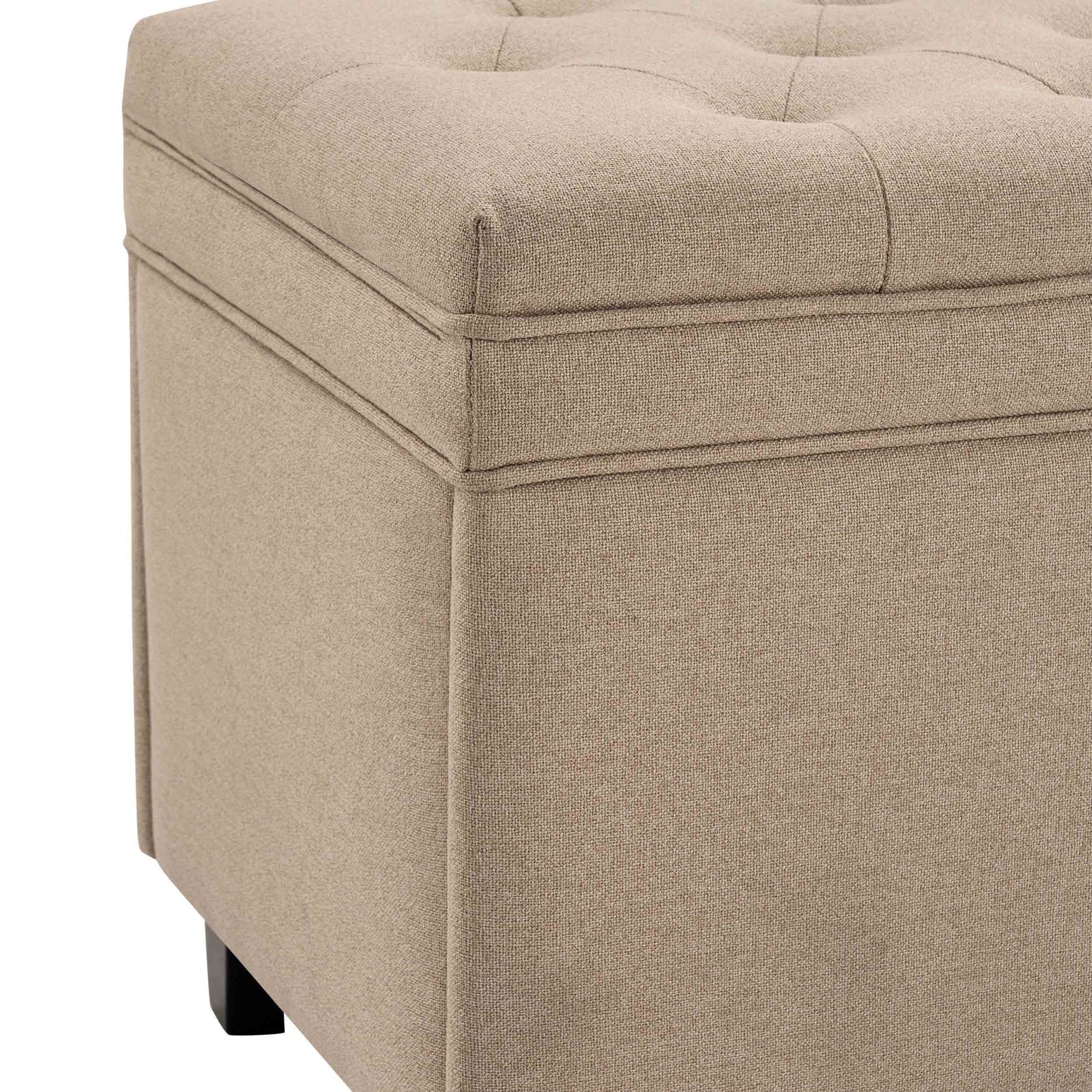 Middleton Button Back Storage Ottoman - Oatmeal - Image 7