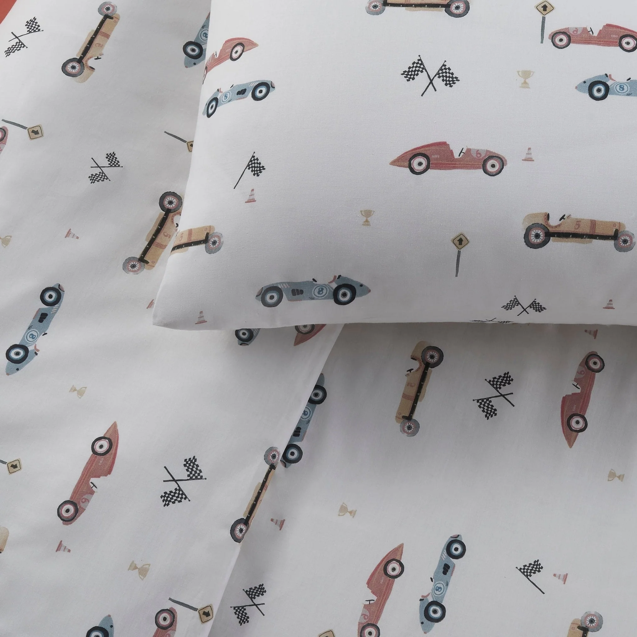Miles Race Cars 100% Cotton Kids Duvet Cover Set - Image 2
