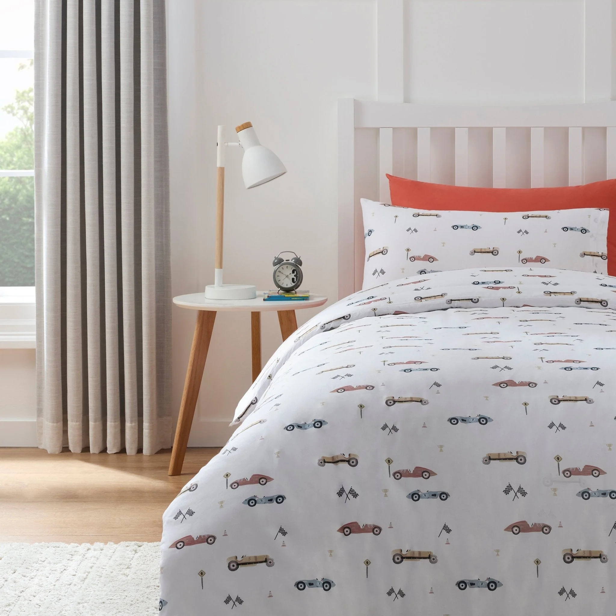 Miles Race Cars 100% Cotton Kids Duvet Cover Set - Image 3