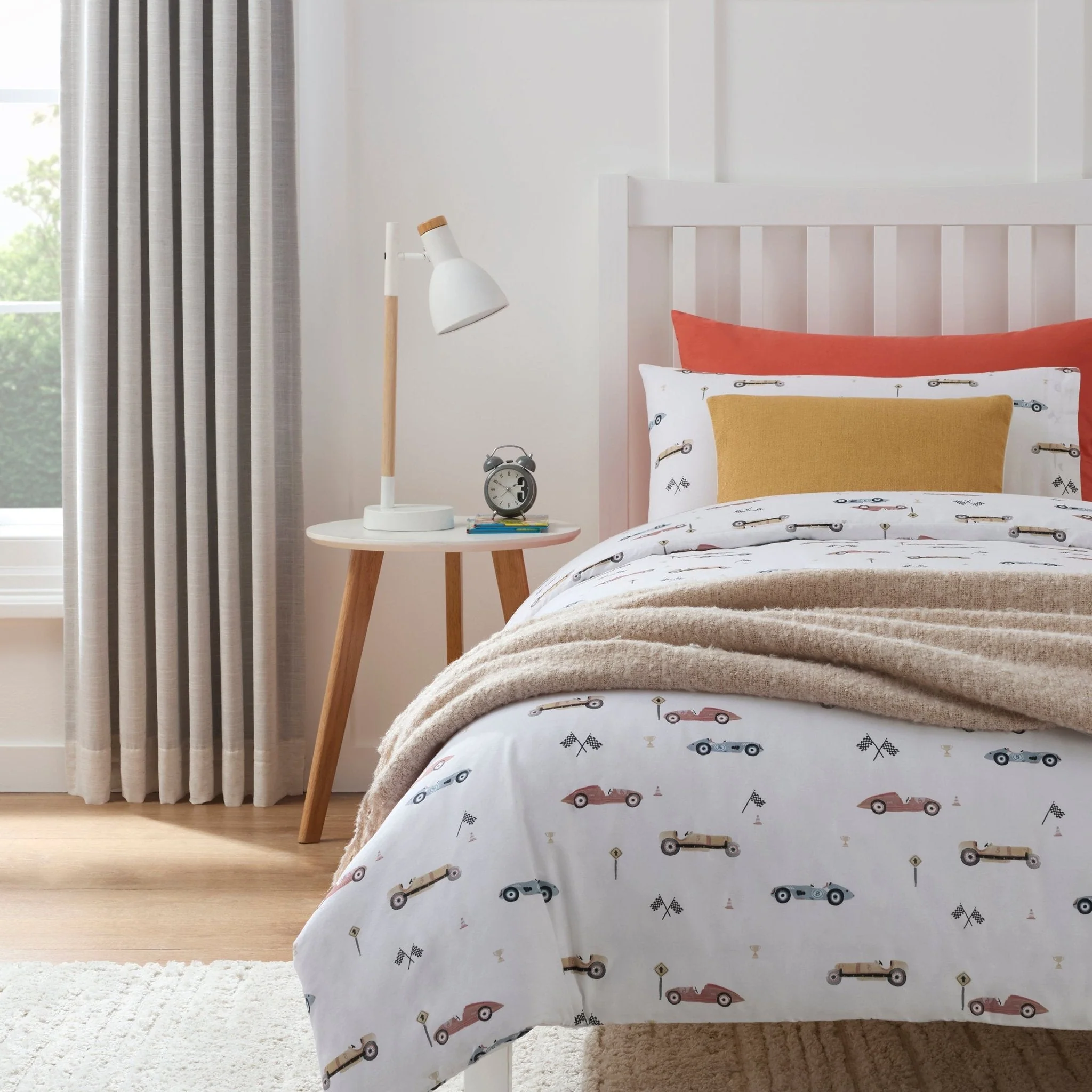 Miles Race Cars 100% Cotton Kids Duvet Cover Set - Image 4